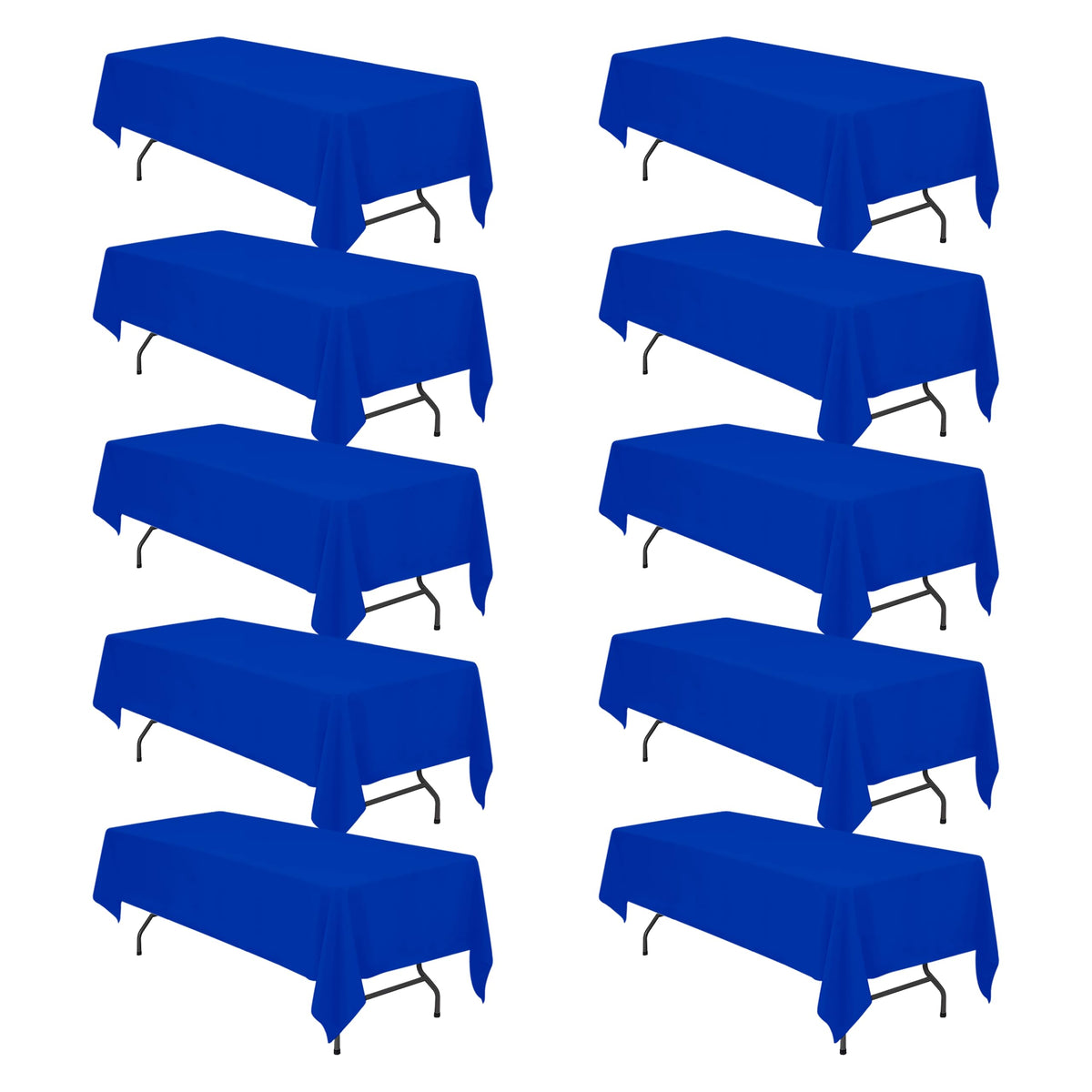 BRILLMAX 6 Pack Ivory Tablecloths 90x132 Inch for 6ft Rectangle Tables | 150 GSM Polyester Fabric, Floor Length Drop, Water, Stain & Wrinkle Resistant Cloth Cover for Wedding Reception Banquet Party
