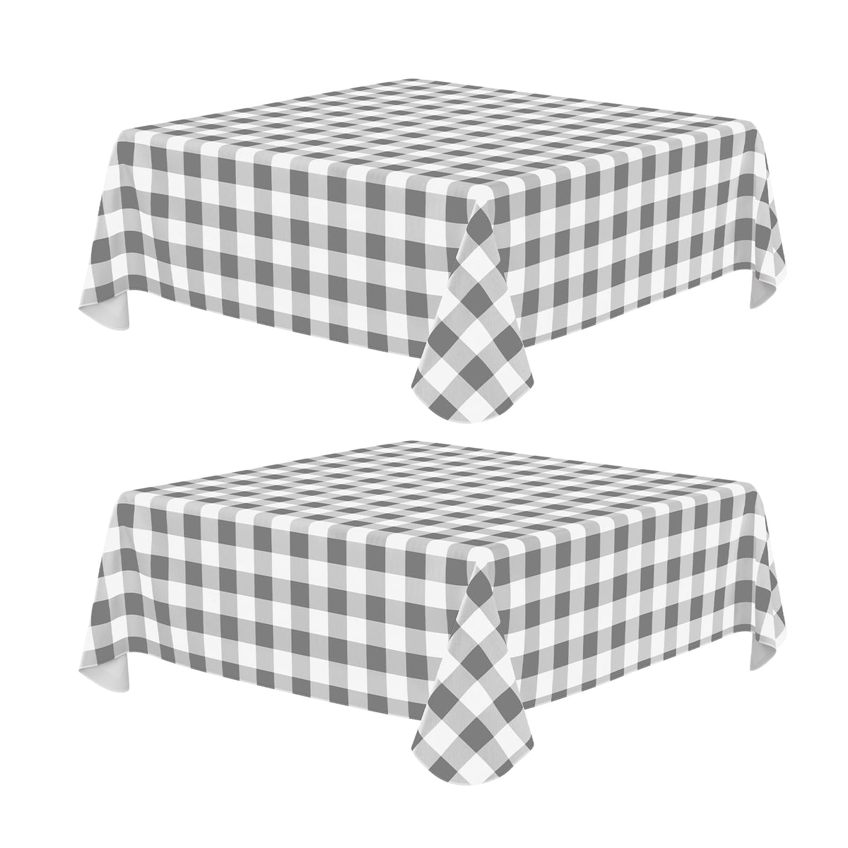 Rectangle Waterproof Vinyl Table Cloth, Buffalo Flannel Backed Tablecloth, Wipeable Plastic Table Cover for Dinner, Kitchen, Outdoor (60" x 84", Black and White)