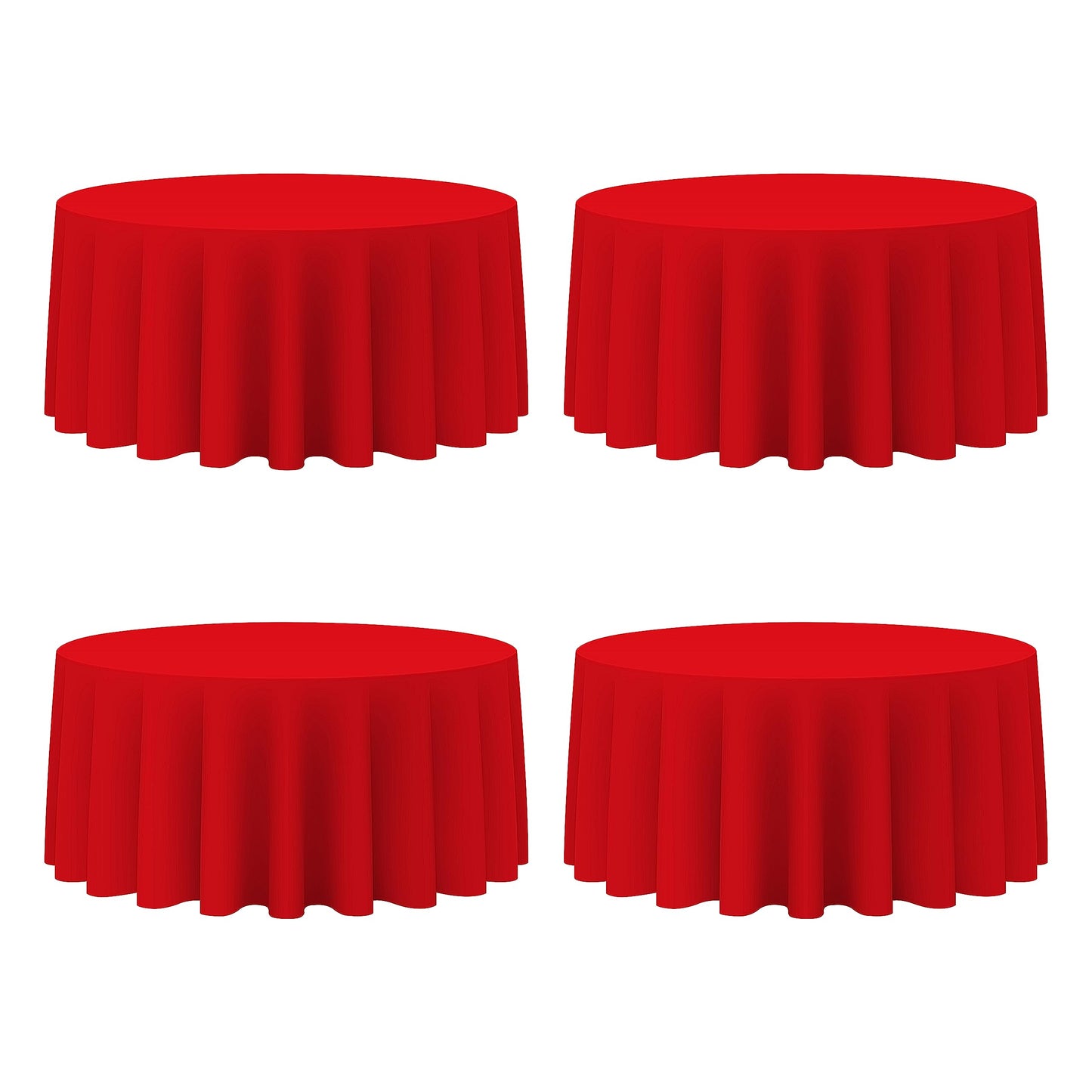 BRILLMAX 4 Pack Ivory Round Tablecloths 108 Inch for 48" Tables | 150 GSM Polyester Fabric, Floor Length Drop, Water, Stain & Wrinkle Resistant Cloth Cover for Wedding Reception Banquet Party