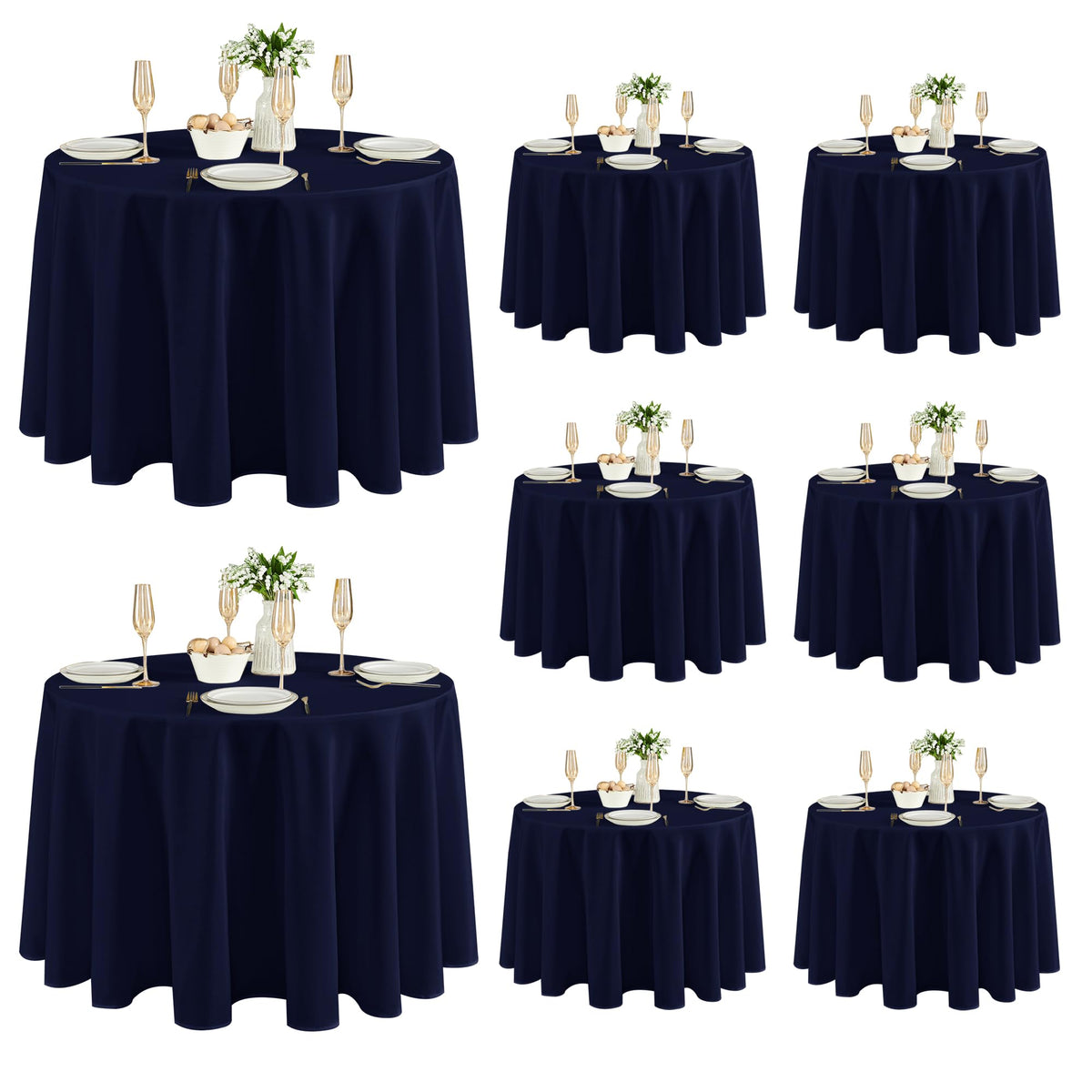 Fitable 6 Pack White Table Cloths 70x120 Inch for 6-8 Ft Rectangle Tables | Stain & Wrinkle Resistant, Washable Polyester Covers for Wedding Party Dining Banquet Event Catering Reception
