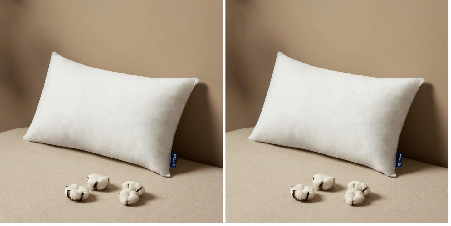 MIULEE Pillow Insert 12x20 Inch Decorative Rectangle Throw Pillow Insert | Premium Fluffy Pillow Forms Sham Stuffer for Sofa Couch Living Room