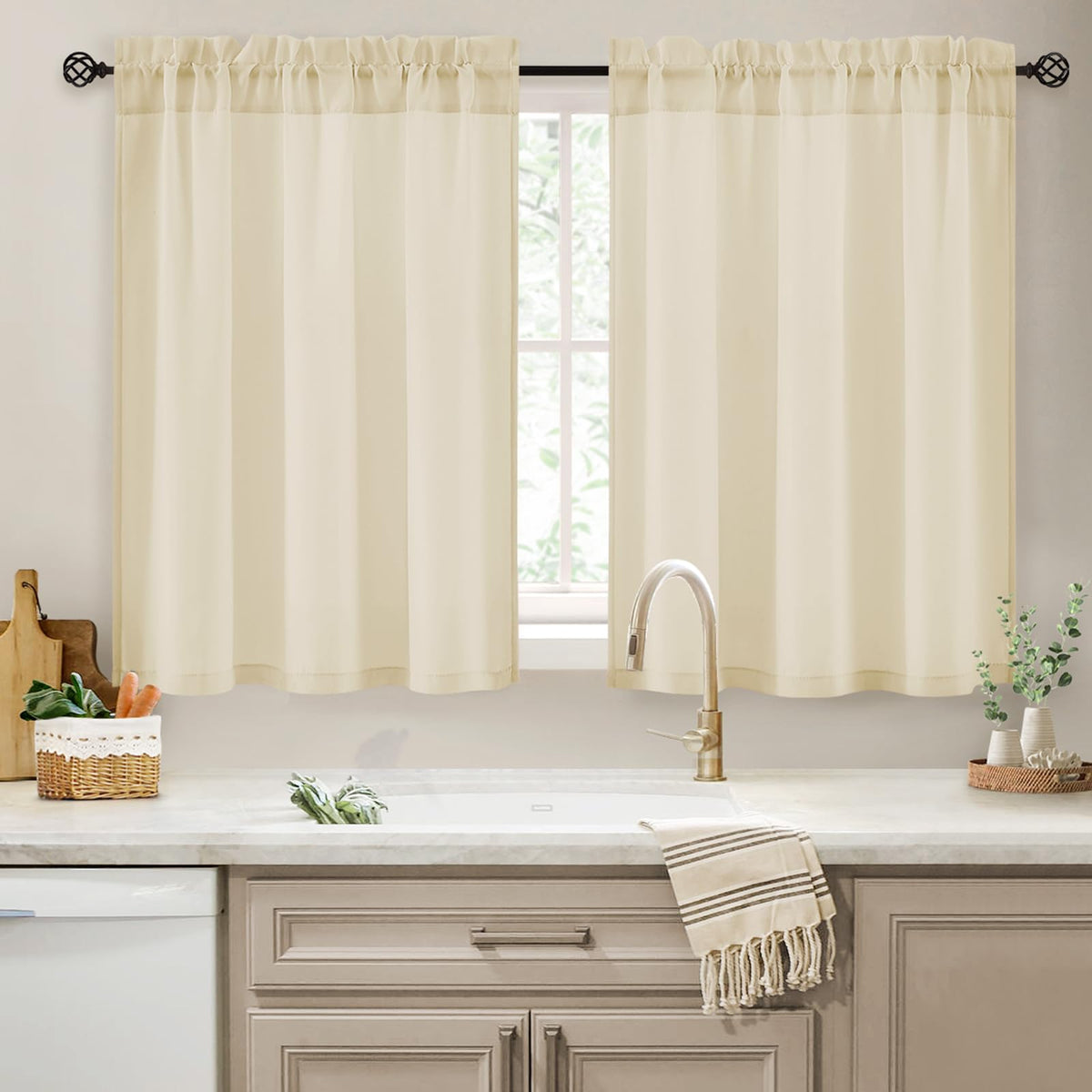 HOMEIDEAS Non-See-Through White Privacy Semi Sheer Curtains 84 Inches Long 2 Panels Set Light Filtering Curtains for Living Room Bedroom Drapes,W52xL84