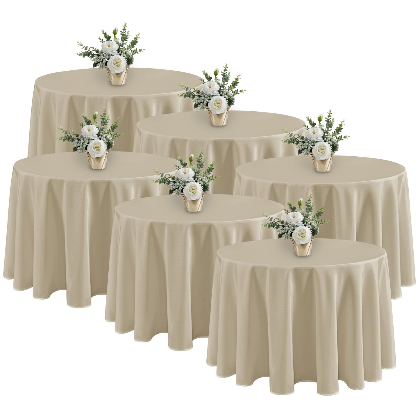 Fitable 6 Pack White Table Cloths 70x120 Inch for 6-8 Ft Rectangle Tables | Stain & Wrinkle Resistant, Washable Polyester Covers for Wedding Party Dining Banquet Event Catering Reception