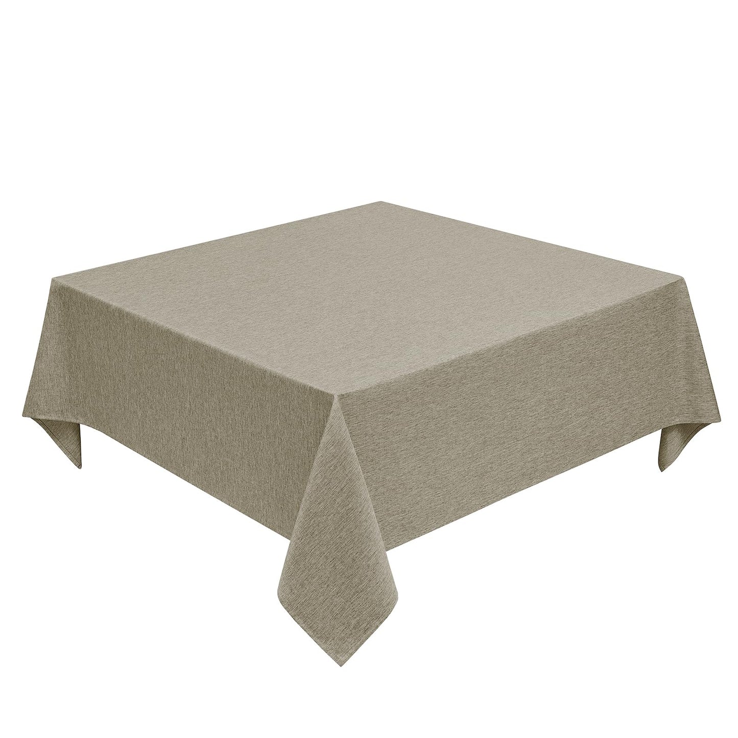 Decorelia Faux Linen Round Tablecloths 60 inch, Waterproof Decorative Washable Texture Rustic Circle Table Cloth Cover for Dining Kitchen Party Farmhouse Outdoor(Round (2-4 Seats),Sage Green)