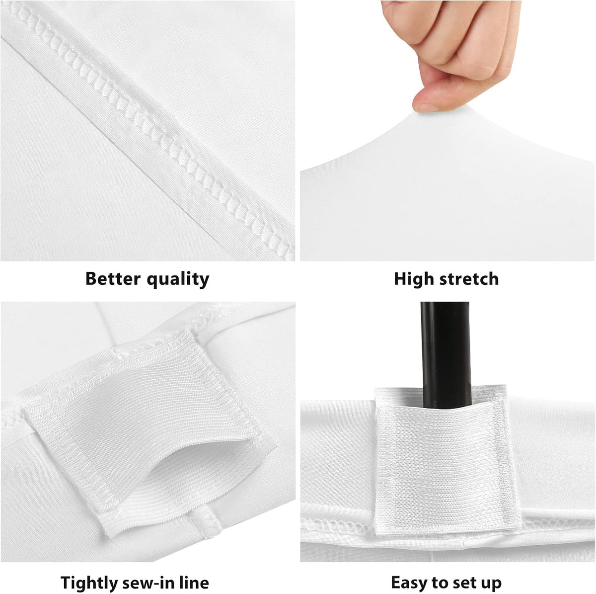 BDDC 6ft Stretch Spandex Fitted Table Cloth for 6 Foot Tables | GRS-Certified Eco-Friendly Fabric, Elastic Fit Rectangle Tablecloth, Washable, Wrinkle-Free, For Events & Parties