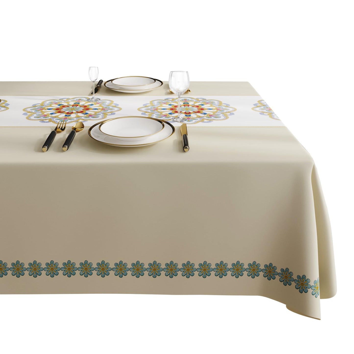 Rectangle Table Cloth,100% Waterproof Tablecloth Oil Proof Spill Proof Vinyl Table Cloth, Wipe Clean Plastic Table Cover for Dining, Camping, Indoor and Outdoor 52" x 70",Leaves