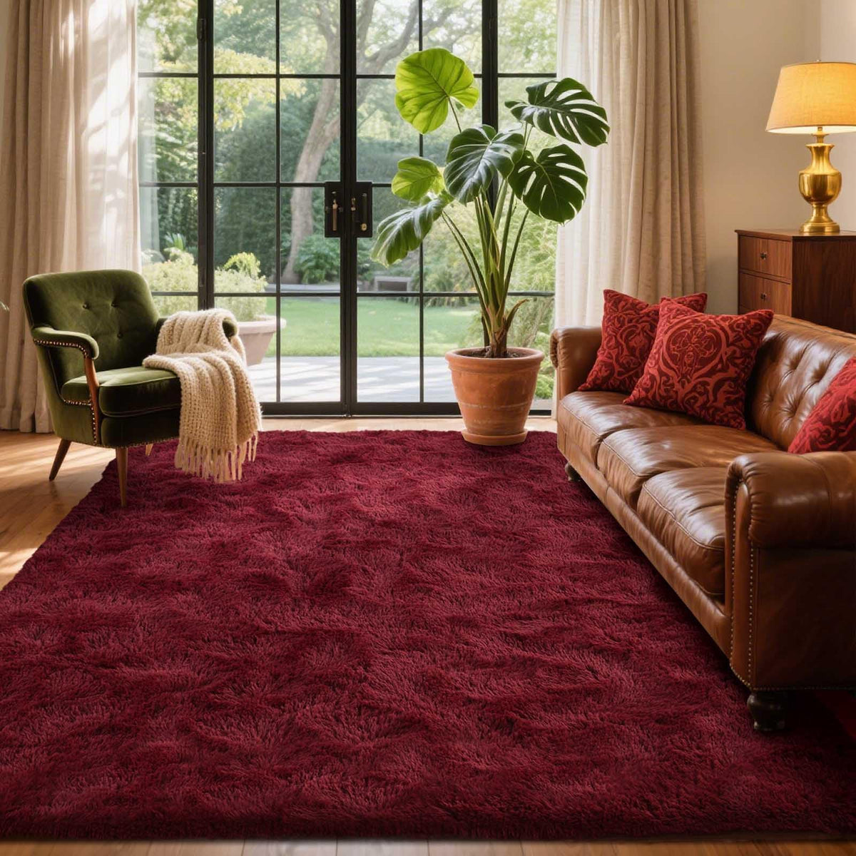 6x9 Ft Large Shag Rugs for Living Room Decor, Tie-Dyed Ultra Soft Fluffy Furry Area Rugs for Bedroom Indoor Floor, Aesthetic Carpet for Kids Home (Dark Grey)