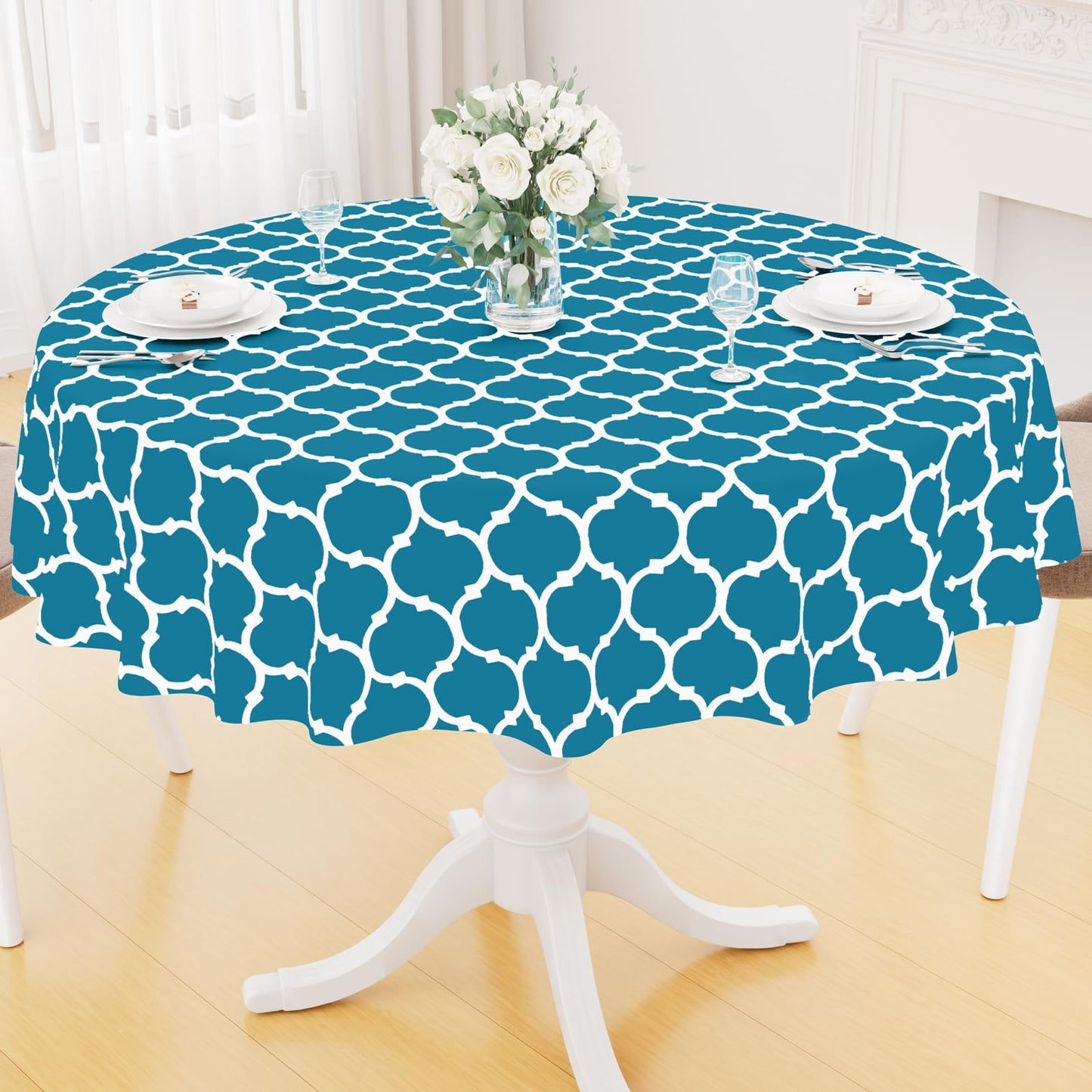 Smiry Rectangle Table Cloth, Flannel Backed Vinyl Tablecloth, 60"x84" | Waterproof Plastic Tablecloths, Wipeable Table Cover for Dining, Indoor and Outdoor (Grey)