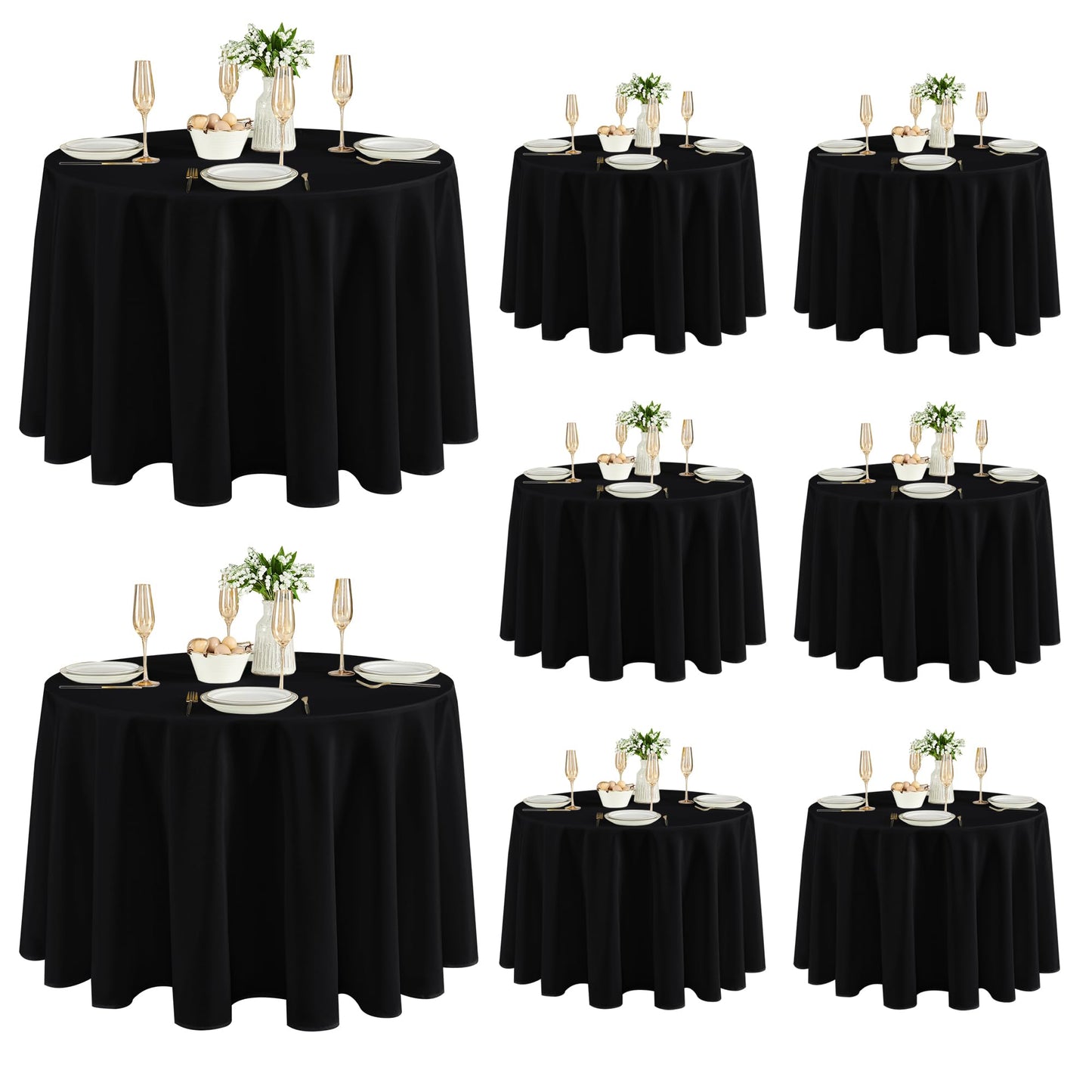 Fitable 6 Pack White Table Cloths 70x120 Inch for 6-8 Ft Rectangle Tables | Stain & Wrinkle Resistant, Washable Polyester Covers for Wedding Party Dining Banquet Event Catering Reception