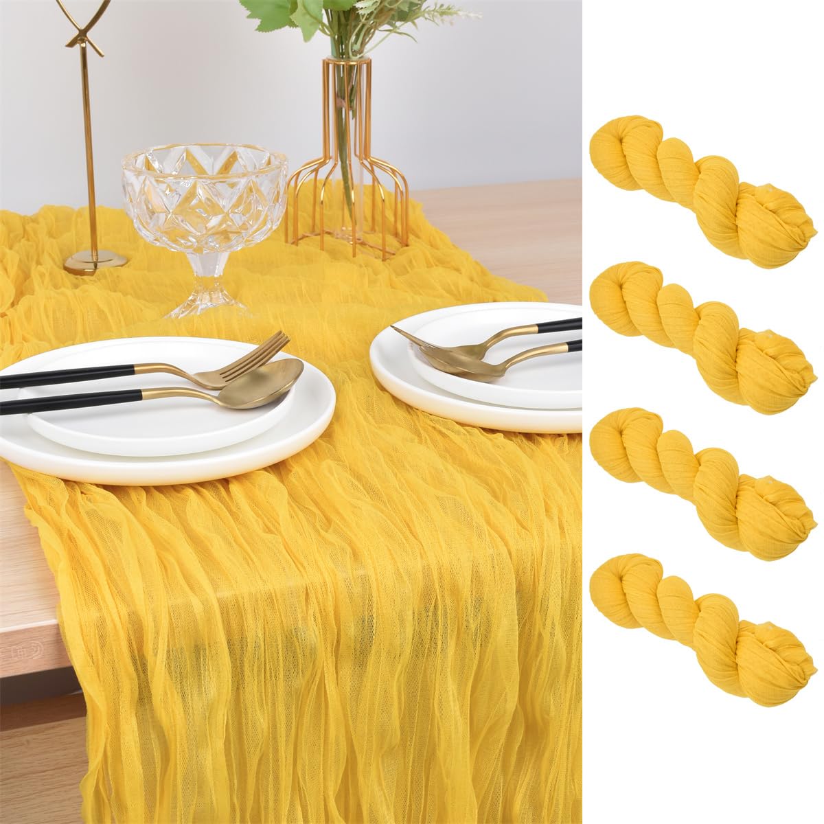 Blue Cheesecloth Table Runner Cheese Cloth Wedding Birthday Party Decor | 10Ft Summer Rustic Boho Gauze Farmhouse Bridal Baby Shower Holiday Dining Tea Party Home Table Decorations