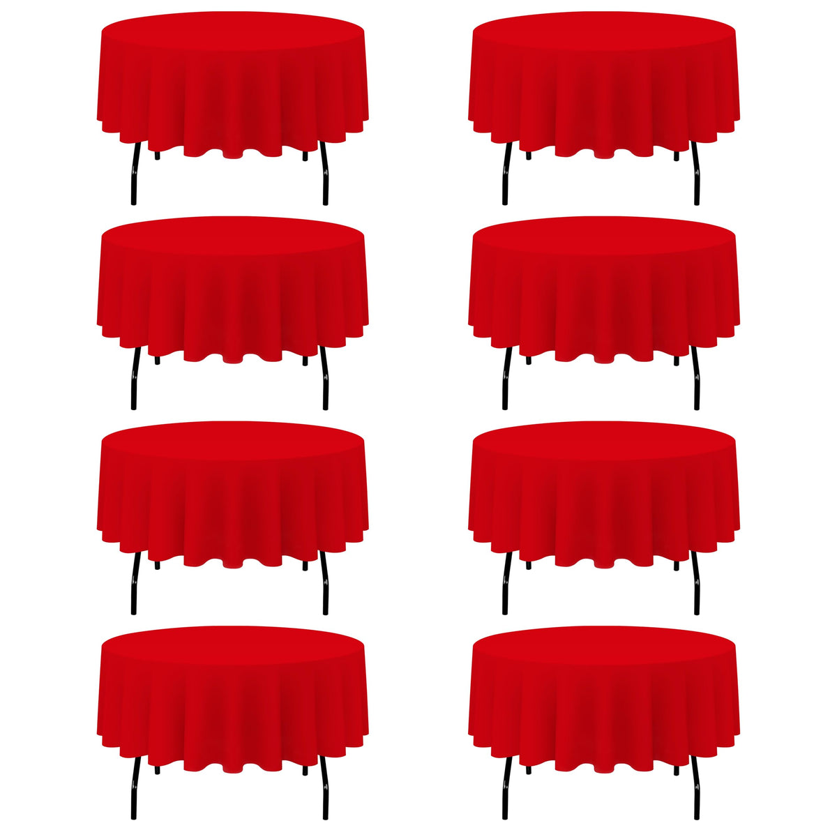 BRILLMAX 4 Pack Ivory Round Tablecloths 108 Inch for 48" Tables | 150 GSM Polyester Fabric, Floor Length Drop, Water, Stain & Wrinkle Resistant Cloth Cover for Wedding Reception Banquet Party