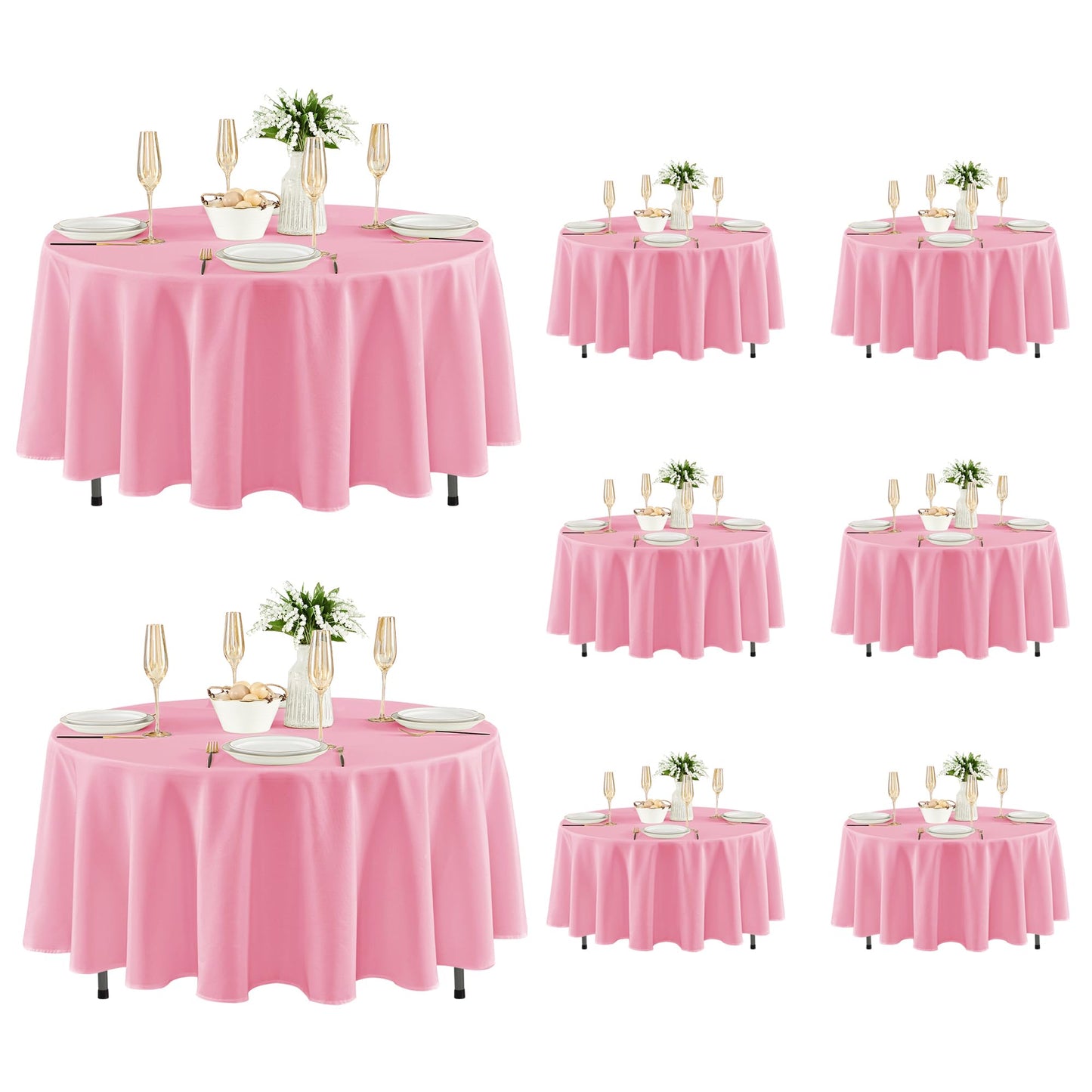 Fitable 6 Pack White Table Cloths 70x120 Inch for 6-8 Ft Rectangle Tables | Stain & Wrinkle Resistant, Washable Polyester Covers for Wedding Party Dining Banquet Event Catering Reception
