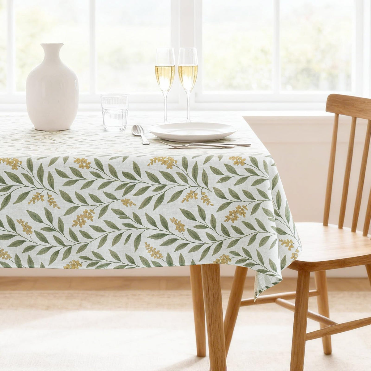 H.VERSAILTEX Linen Textured Table Cloths 60 x 120 Inch Premium Solid Tablecloth Spill-Proof Waterproof Table Cover for Dining Buffet Feature Extra Soft and Thick Fabric Wrinkle Free, Taupe