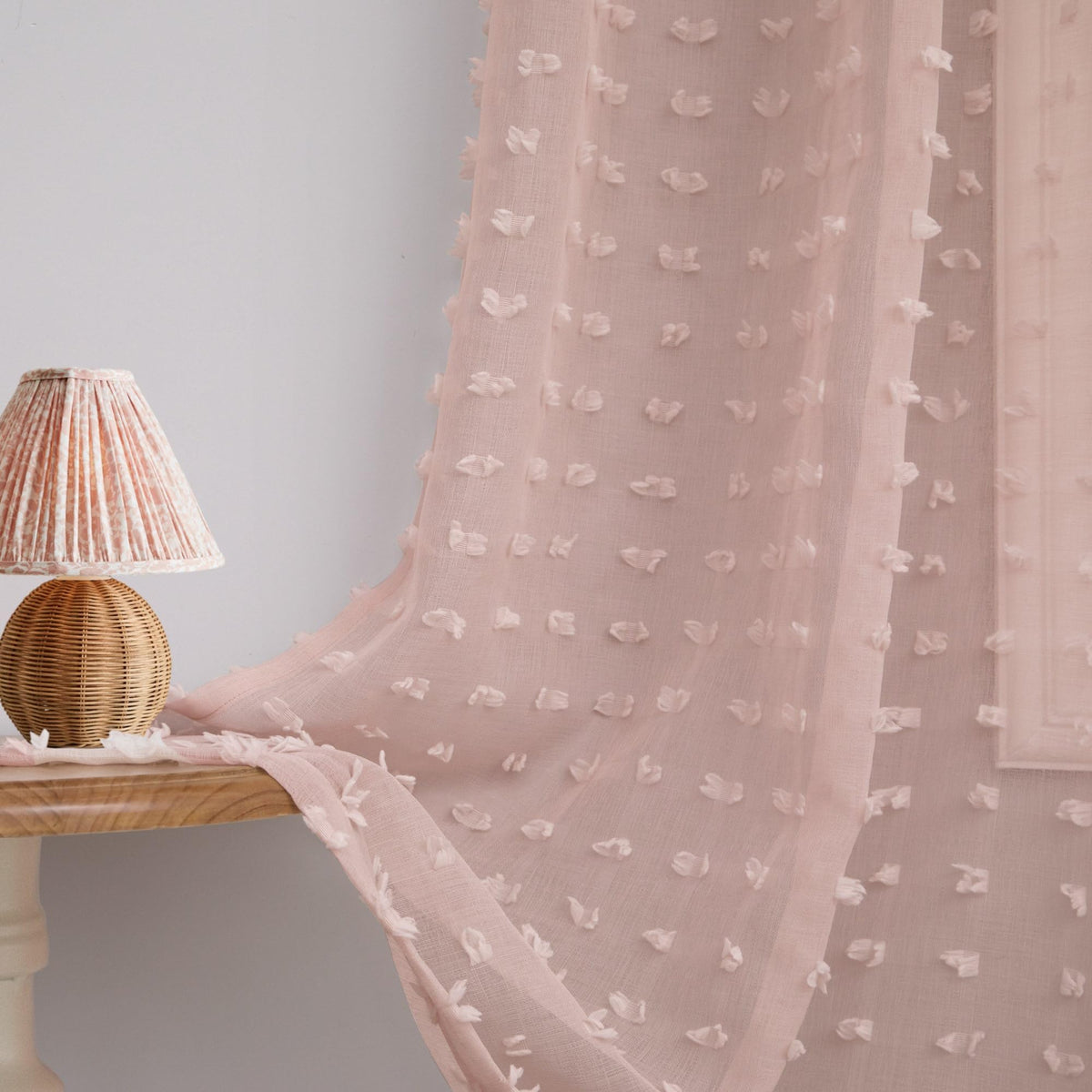 White Sheer Curtains 84 Inches Long for Living Room Bedroom Farmhouse White Pom Pom Curtains 2 Panels Back Tab Shabby Chic Boho Curtain Semi Sheer Nursery Kids Aesthetic Ruffle Drape 52x84 Length