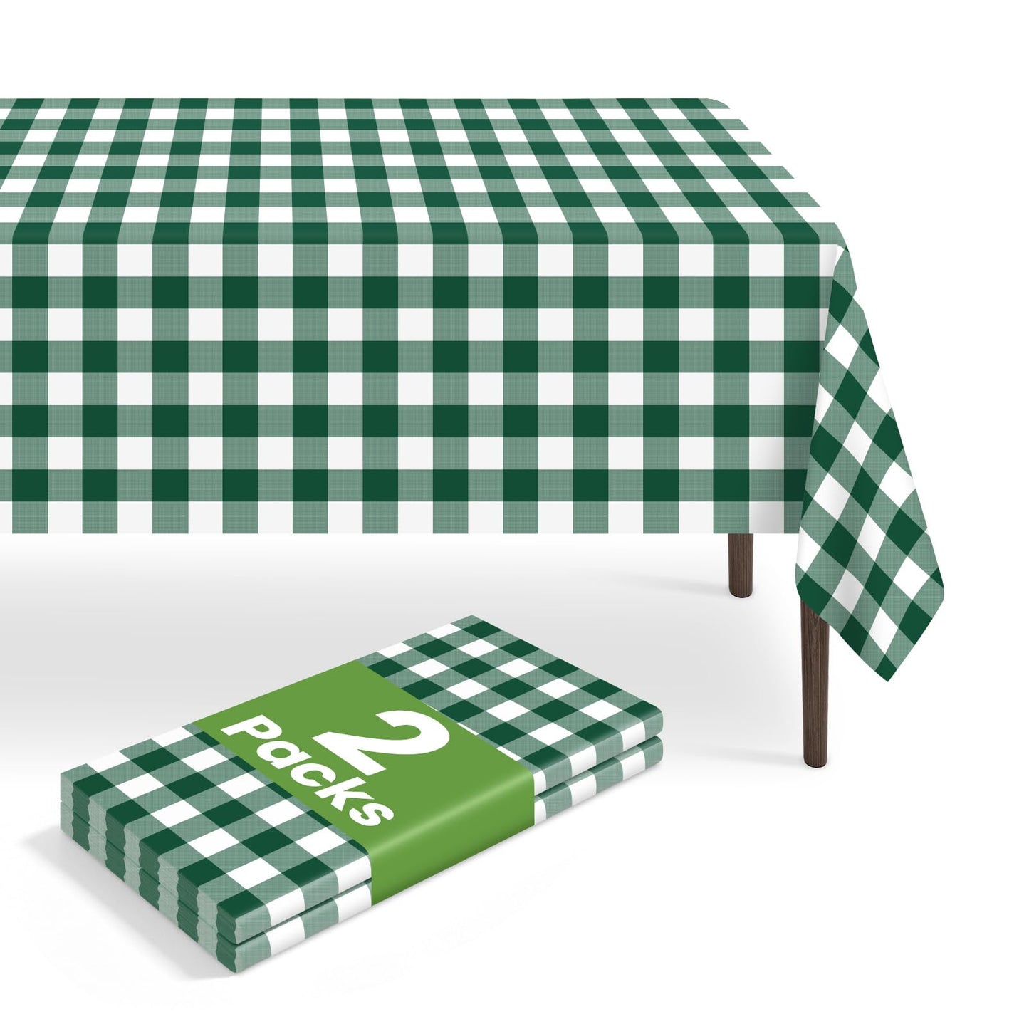 6 Pack Blue and White Checkered Tablecloth, Blue Plastic Table Cloths for Parties Disposable, 54 x 108 inch Waterproof Blue Gingham Camping Tablecloth for Birthday, Party, Picnic