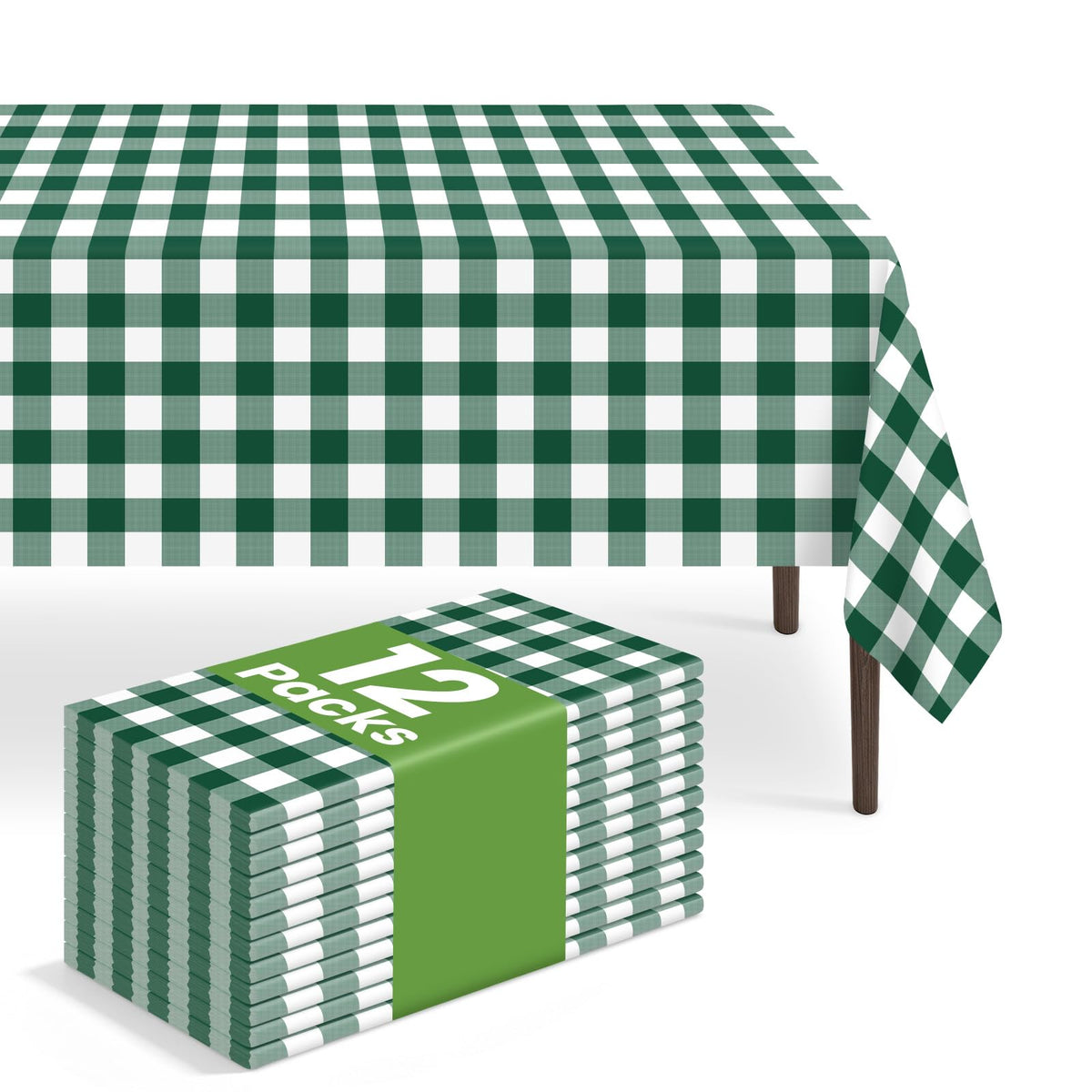 6 Pack Blue and White Checkered Tablecloth, Blue Plastic Table Cloths for Parties Disposable, 54 x 108 inch Waterproof Blue Gingham Camping Tablecloth for Birthday, Party, Picnic