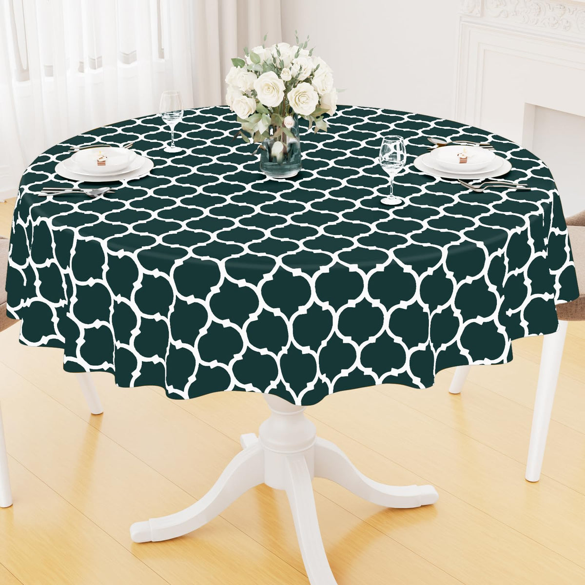 Smiry Rectangle Table Cloth, Flannel Backed Vinyl Tablecloth, 60"x84" | Waterproof Plastic Tablecloths, Wipeable Table Cover for Dining, Indoor and Outdoor (Grey)