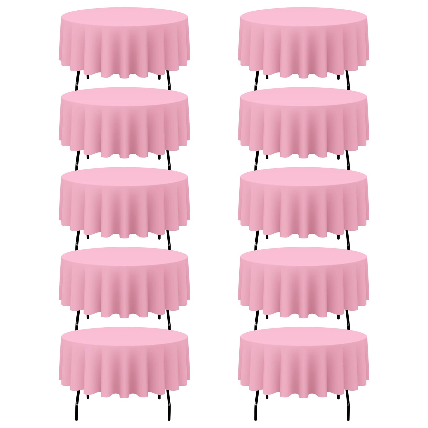 BRILLMAX 4 Pack Ivory Round Tablecloths 108 Inch for 48" Tables | 150 GSM Polyester Fabric, Floor Length Drop, Water, Stain & Wrinkle Resistant Cloth Cover for Wedding Reception Banquet Party