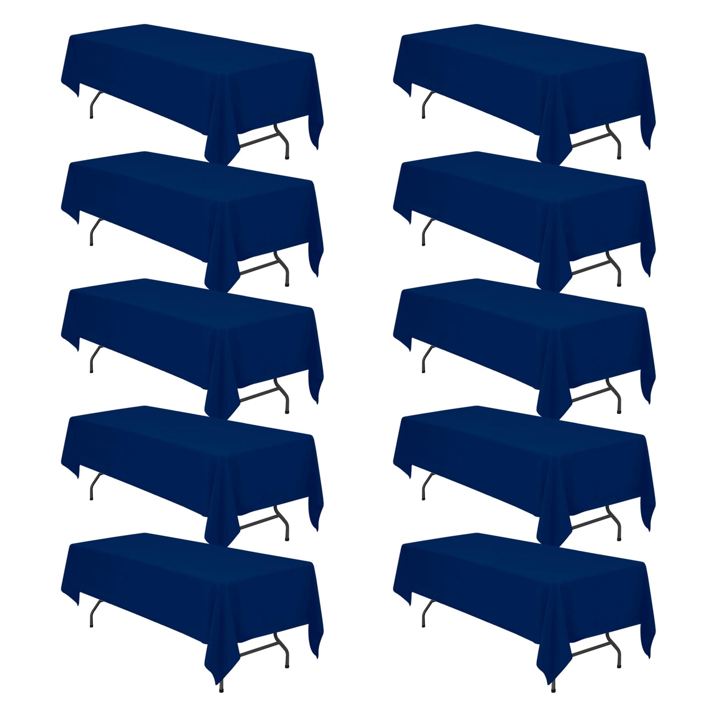 BRILLMAX 6 Pack Ivory Tablecloths 90x132 Inch for 6ft Rectangle Tables | 150 GSM Polyester Fabric, Floor Length Drop, Water, Stain & Wrinkle Resistant Cloth Cover for Wedding Reception Banquet Party
