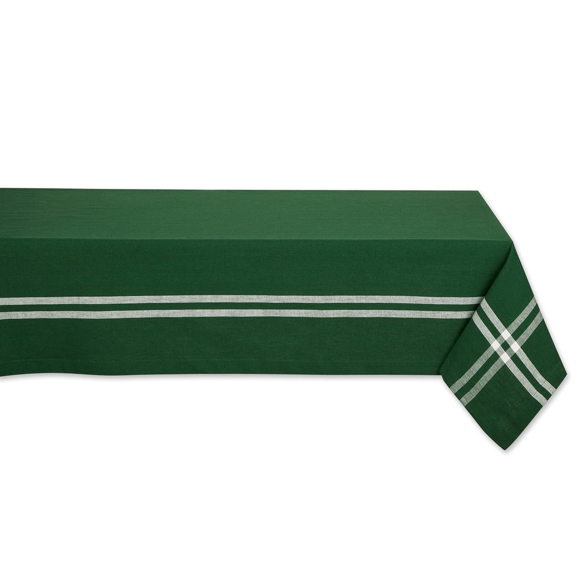 DII French Stripe Tabletop Collection Farmhouse Style Dining Table Linen Tablecloth, 60x84, Taupe/Teal