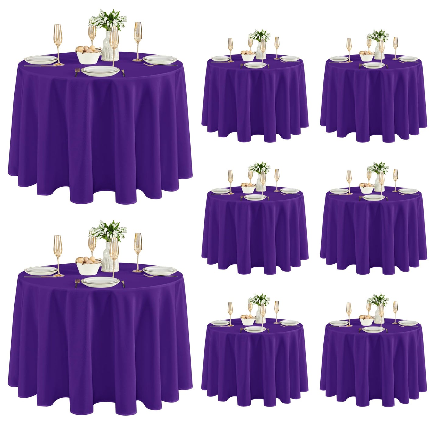 Fitable 6 Pack White Table Cloths 70x120 Inch for 6-8 Ft Rectangle Tables | Stain & Wrinkle Resistant, Washable Polyester Covers for Wedding Party Dining Banquet Event Catering Reception