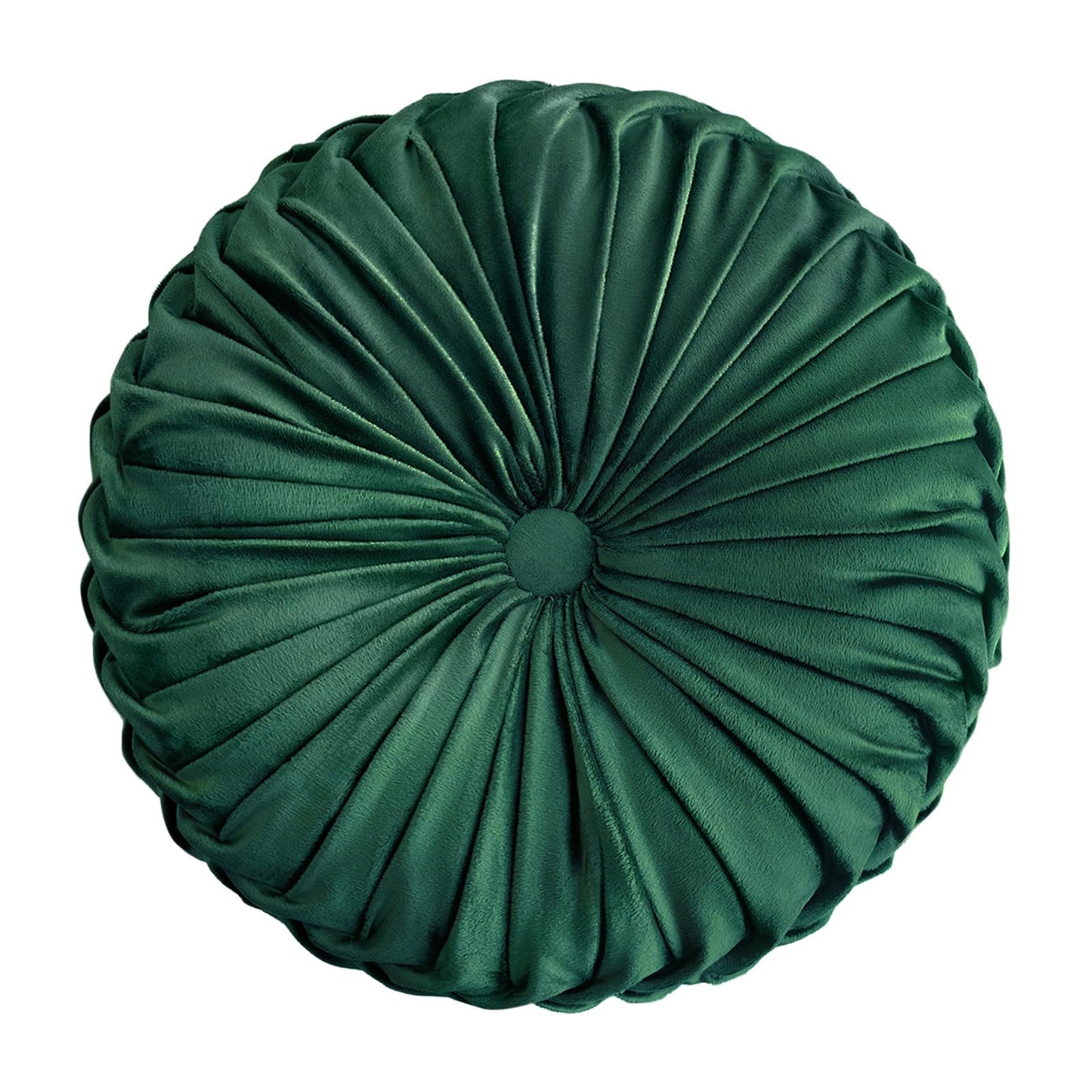 Teieas Round Throw Pillow Velvet Home Decoration Pleated Round Pillow Cushion for Couch Chair Bed Car Orange