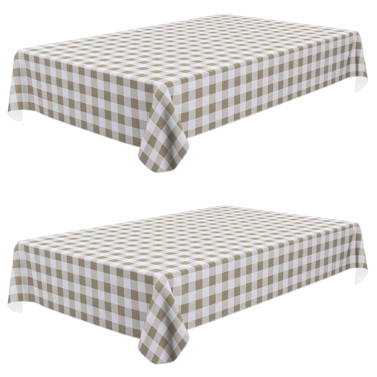 Rectangle Waterproof Vinyl Table Cloth, Buffalo Flannel Backed Tablecloth, Wipeable Plastic Table Cover for Dinner, Kitchen, Outdoor (60" x 84", Black and White)
