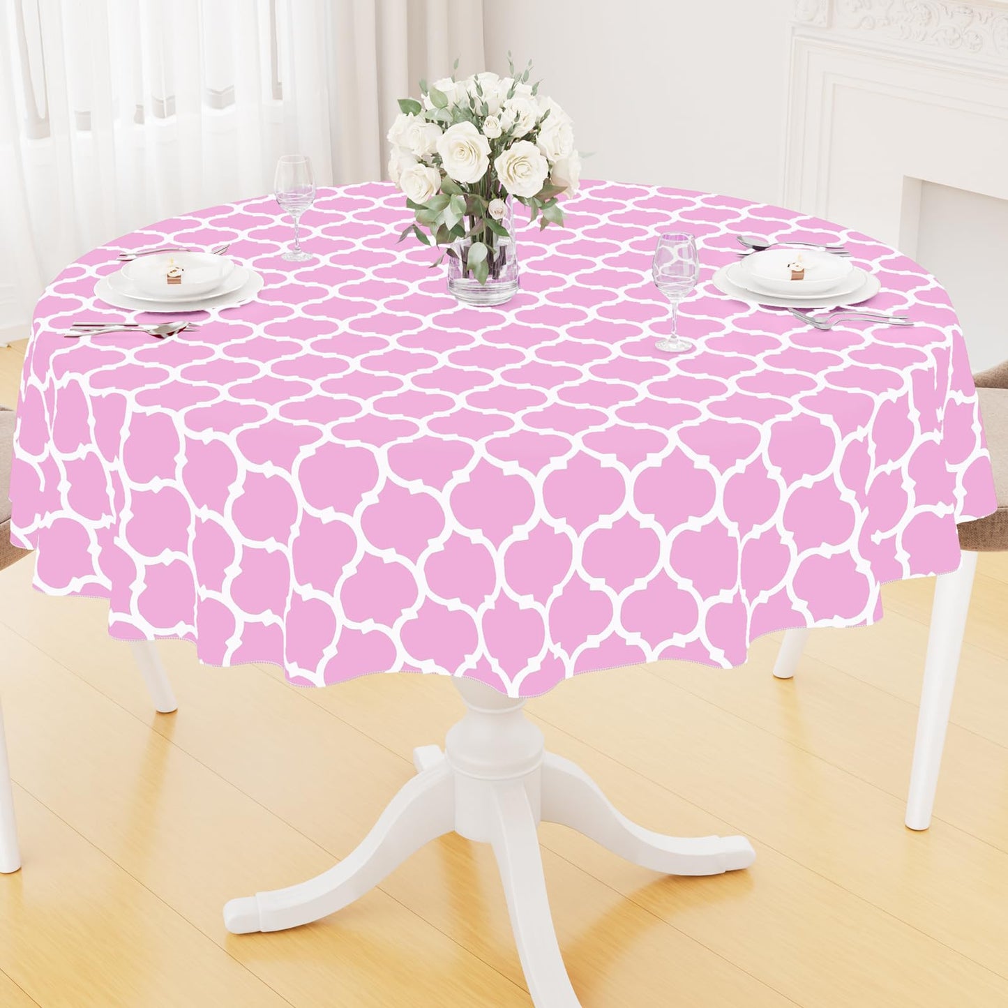 Smiry Rectangle Table Cloth, Flannel Backed Vinyl Tablecloth, 60"x84" | Waterproof Plastic Tablecloths, Wipeable Table Cover for Dining, Indoor and Outdoor (Grey)