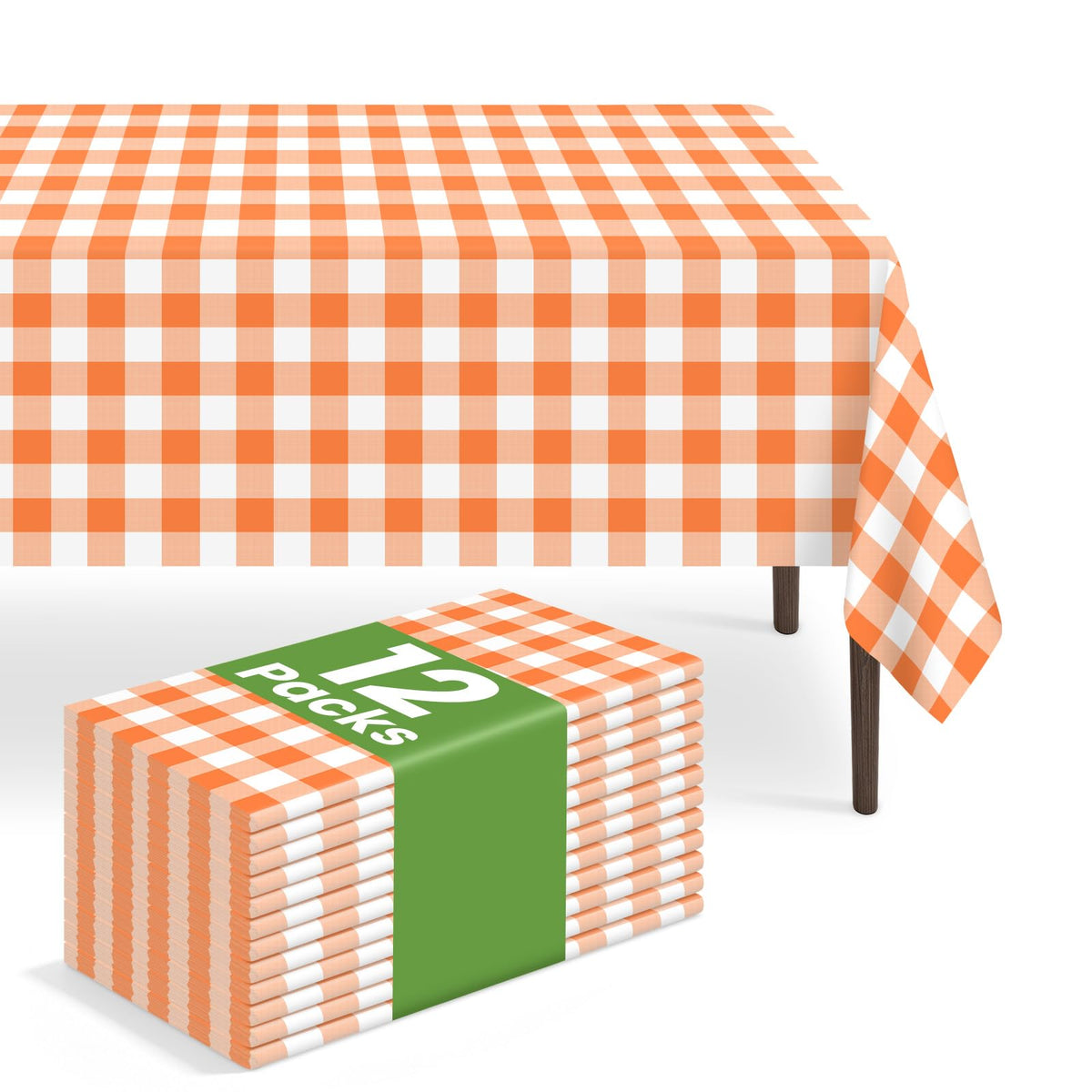 6 Pack Blue and White Checkered Tablecloth, Blue Plastic Table Cloths for Parties Disposable, 54 x 108 inch Waterproof Blue Gingham Camping Tablecloth for Birthday, Party, Picnic