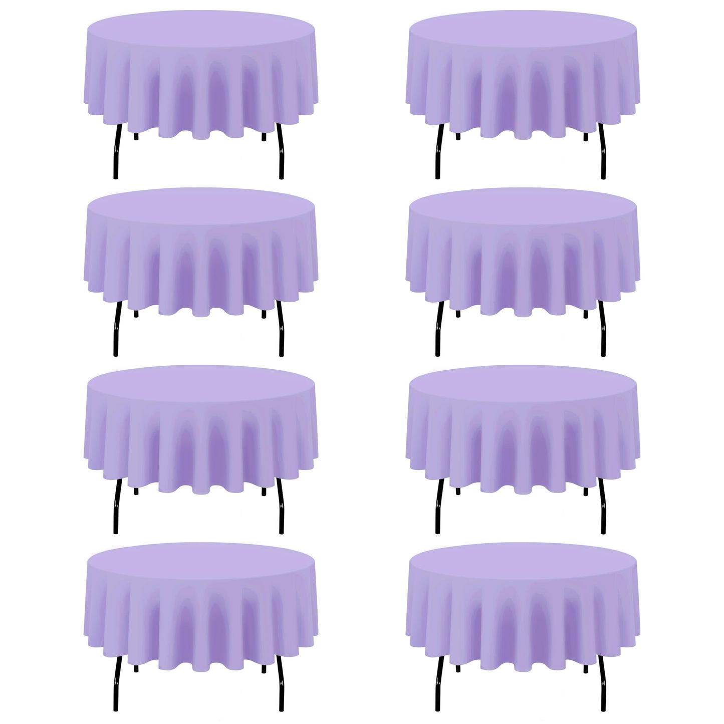 BRILLMAX 4 Pack Ivory Round Tablecloths 108 Inch for 48" Tables | 150 GSM Polyester Fabric, Floor Length Drop, Water, Stain & Wrinkle Resistant Cloth Cover for Wedding Reception Banquet Party