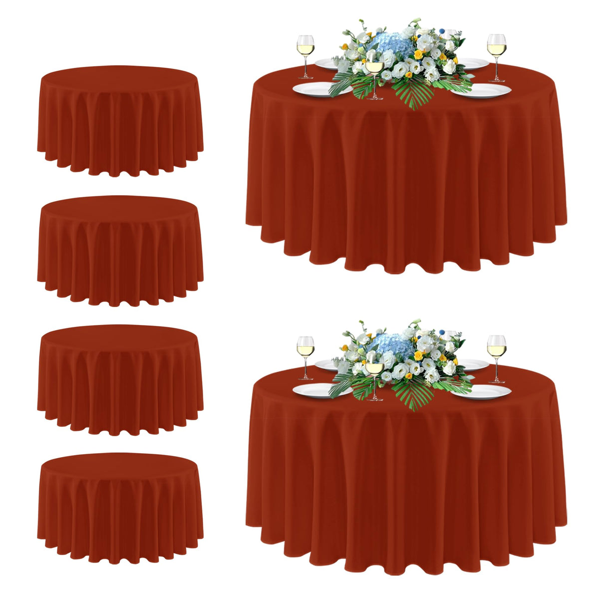sancua 2 Pack White Table Cloth 60x102 Inch for 6 Feet Rectangle Tables | Stain and Wrinkle Resistant Washable Polyester Tablecloth Cover for Dining Tables, Wedding Buffet Parties and Camping