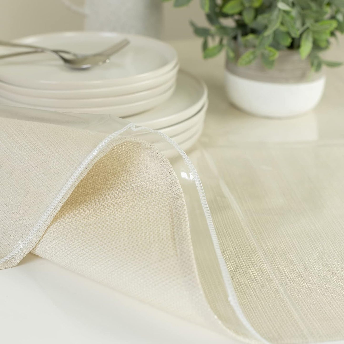 Benson Mills Heavy Duty Crystal Clear Plastic 100% Waterproof Tablecloth Protector, Vinyl PVC Table Cloth, Oil Spill Proof Wipe Clean Table Cover Tables (70" x 90" Extra Wide Rectangular/Oblong)