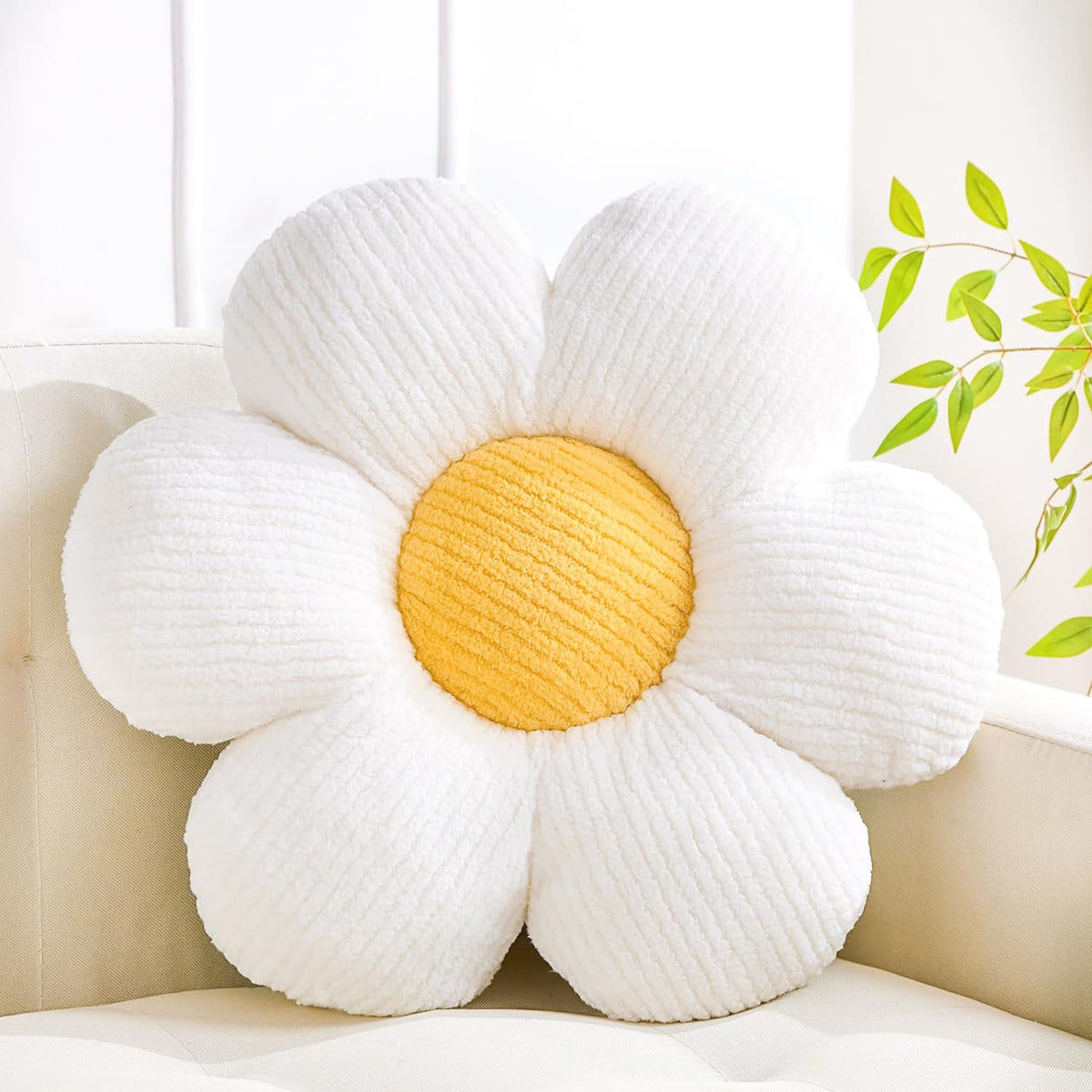 XIAIJIA Flower Pillow, Pink Daisy Throw Pillows, Flower Cushion 15.7 Inch | Decorative pillows, cute flower shaped pillow, flower pillows for bed, floral cushions, decor for bedroom, couch, sofa