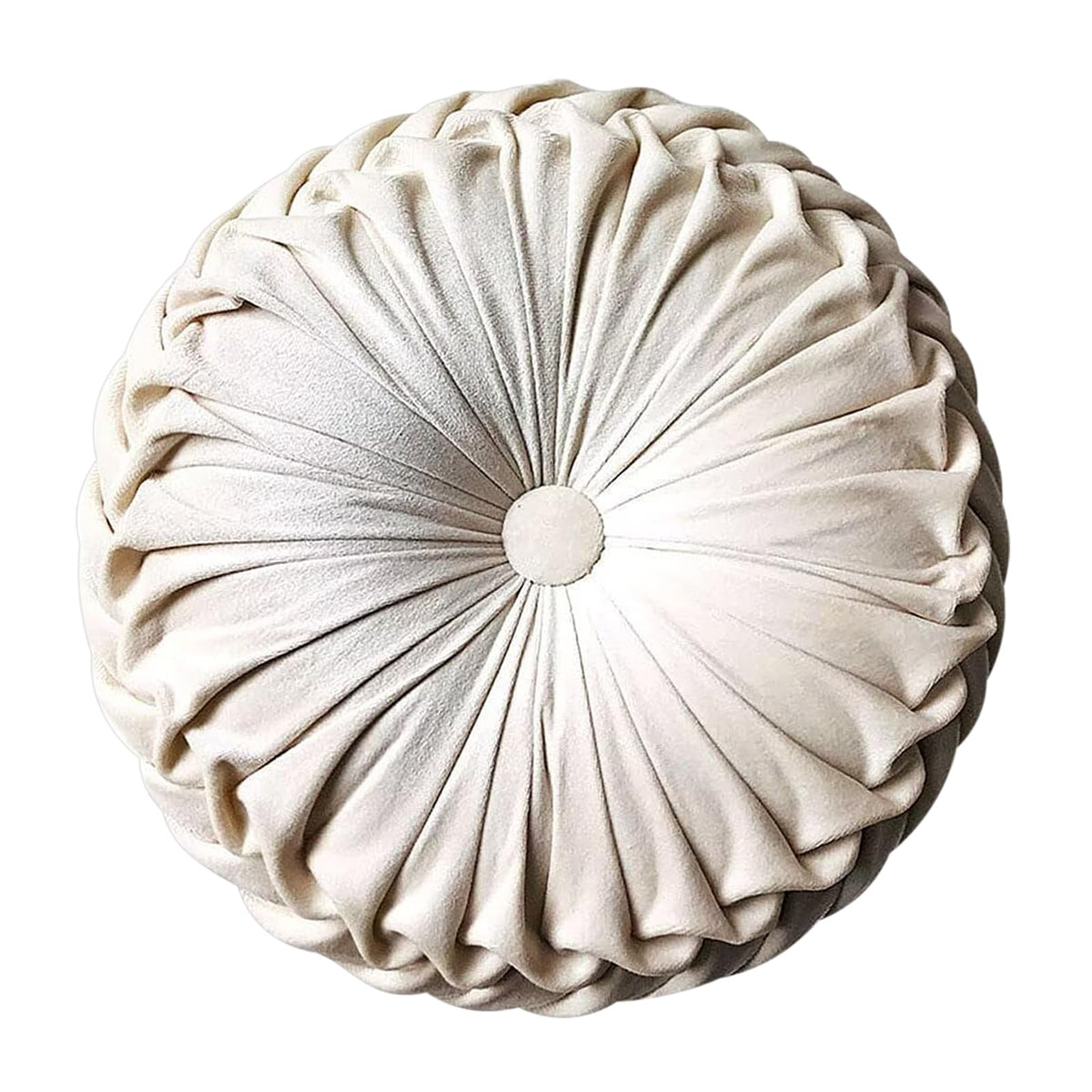 Teieas Round Throw Pillow Velvet Home Decoration Pleated Round Pillow Cushion for Couch Chair Bed Car Orange
