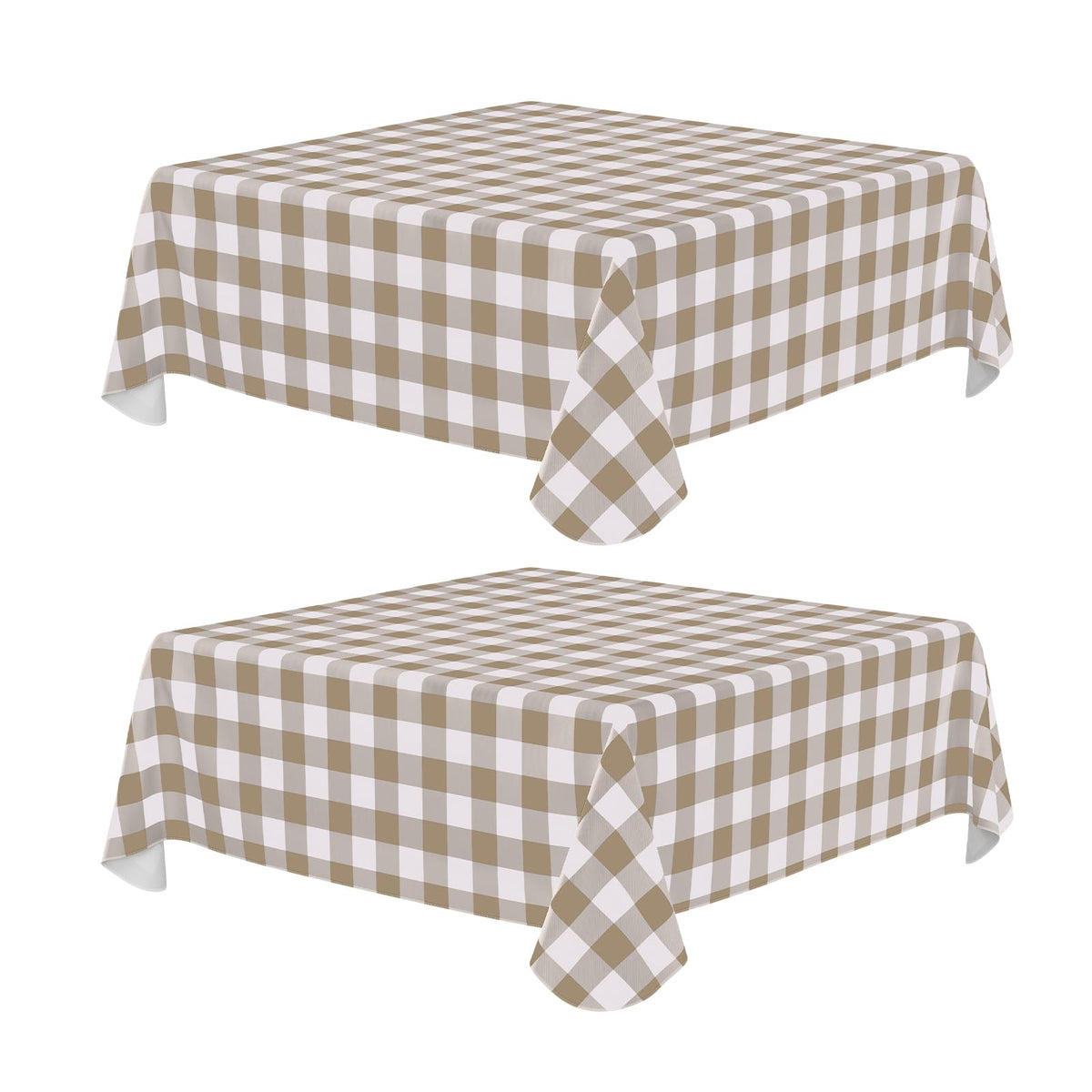 Rectangle Waterproof Vinyl Table Cloth, Buffalo Flannel Backed Tablecloth, Wipeable Plastic Table Cover for Dinner, Kitchen, Outdoor (60" x 84", Black and White)