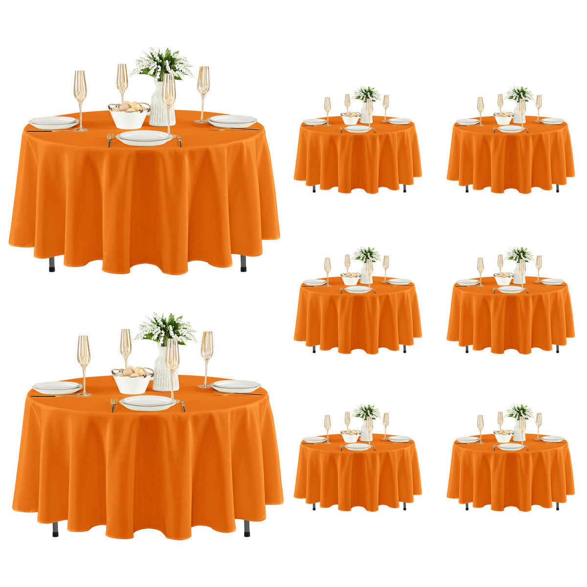 Fitable 6 Pack White Table Cloths 70x120 Inch for 6-8 Ft Rectangle Tables | Stain & Wrinkle Resistant, Washable Polyester Covers for Wedding Party Dining Banquet Event Catering Reception