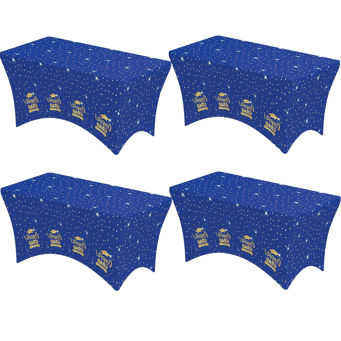 4-Pack Black Spandex Tablecloths – 72"x30"x30" Stretch Fitted Table Covers for 6ft Rectangle Folding Tables, Wrinkle-Resistant Tablecloth for Wedding, Banquet & Outdoor Events | Fitted Rectangle, 6 ft Tables, Stretch Fit, Wrinkle Resistant, Wedding Banque