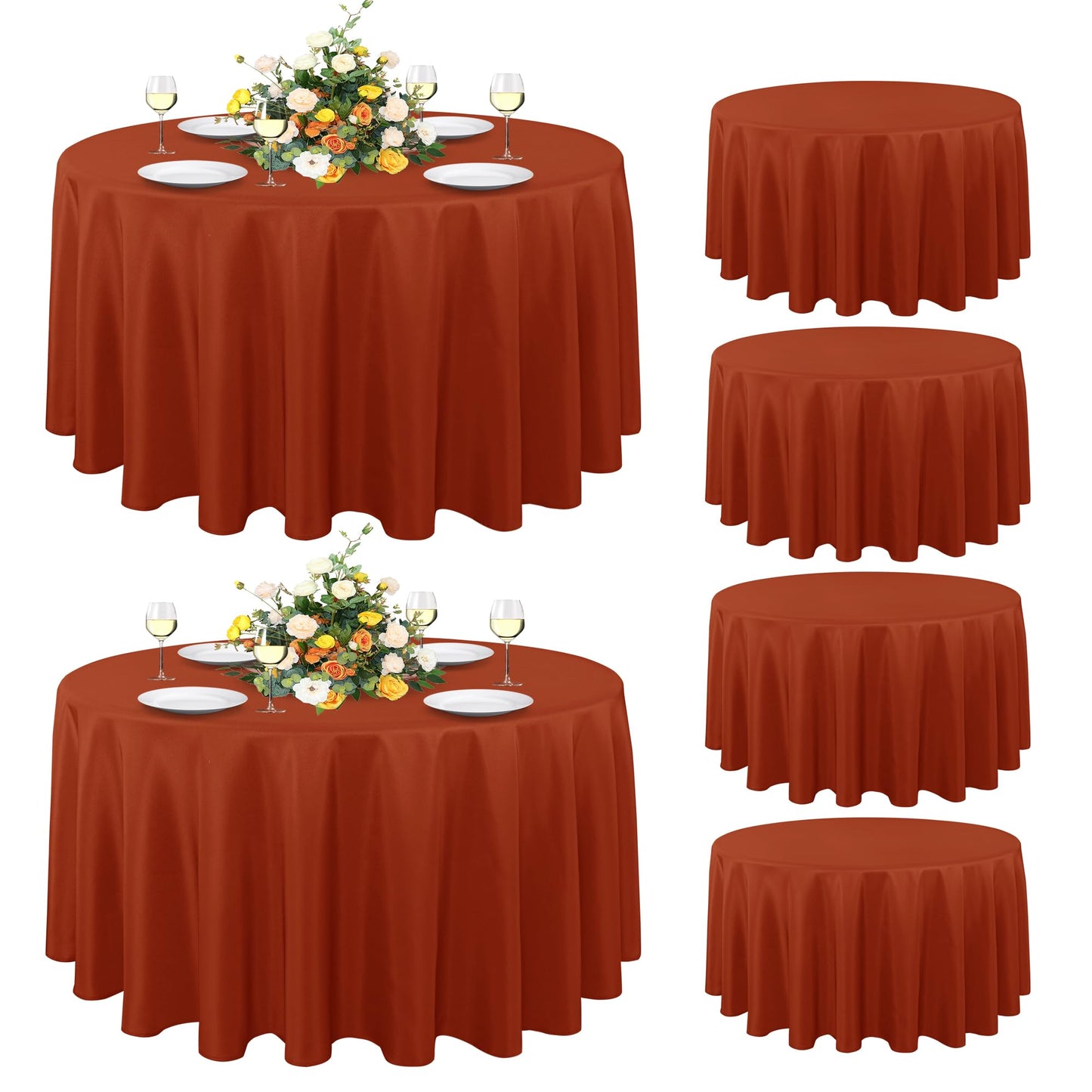 sancua White Round Tablecloth 60 Inch Diameter for 20-48 Inch Tables | Water Resistant Spill Proof, Washable Polyester Cloth Decorative Fabric Cover, For Dining, Buffet Parties and Camping
