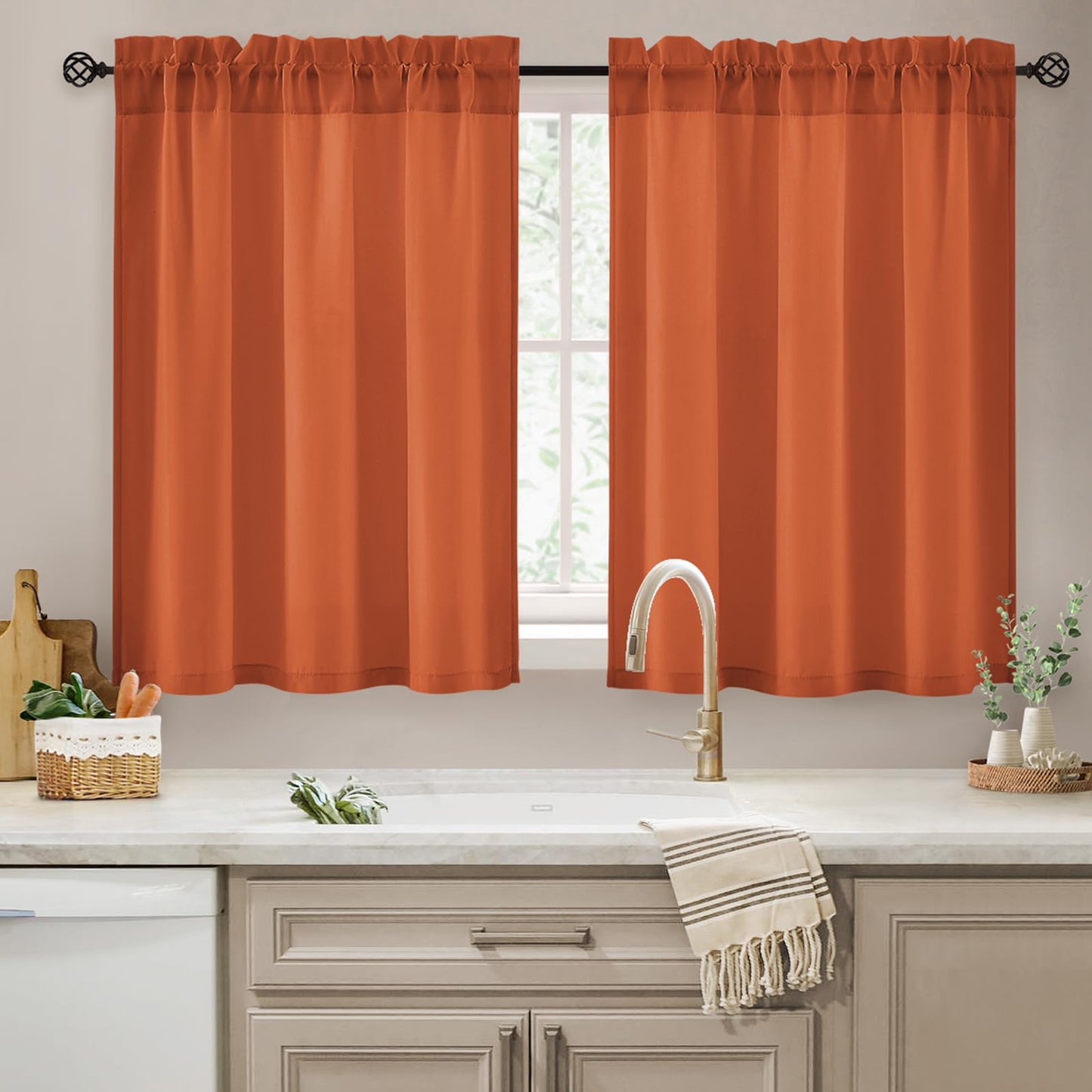 HOMEIDEAS Non-See-Through White Privacy Semi Sheer Curtains 84 Inches Long 2 Panels Set Light Filtering Curtains for Living Room Bedroom Drapes,W52xL84