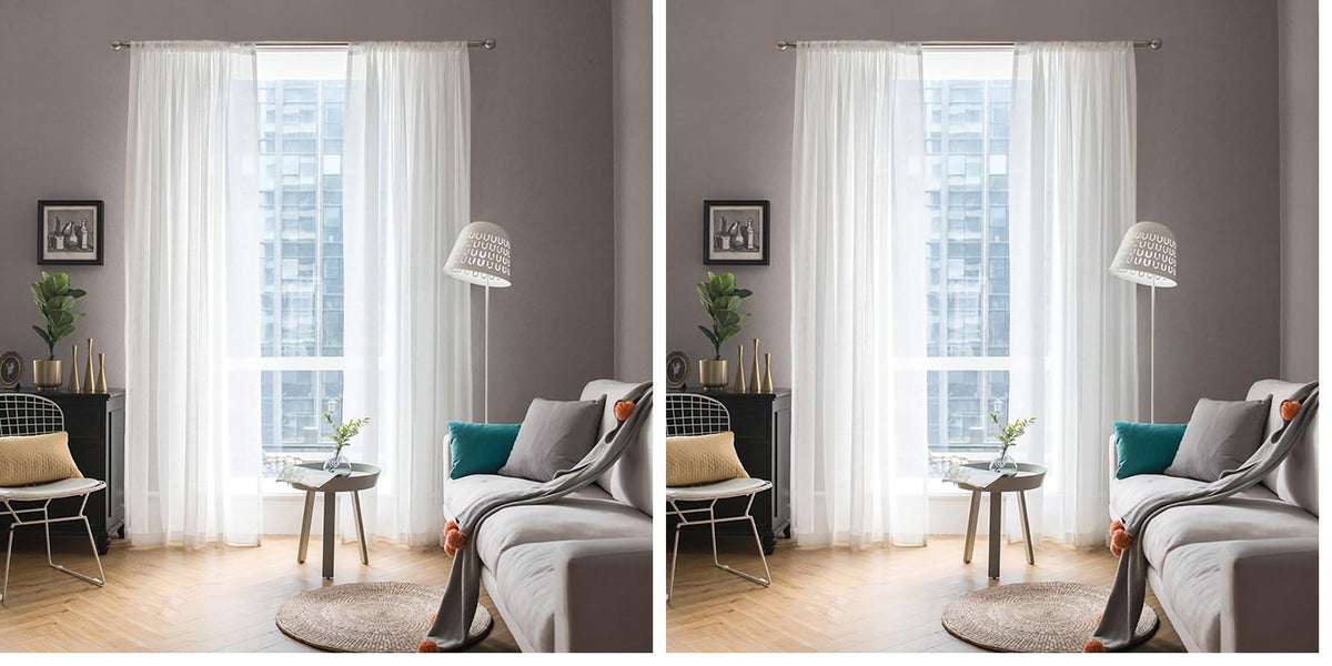 MIULEE 2 Panels White Sheer Curtains for Living Room 54 X 84 Inches | Window, Solid Color, Elegant Window Voile Panels, Bedroom, Living Room, Drapes, Treatment