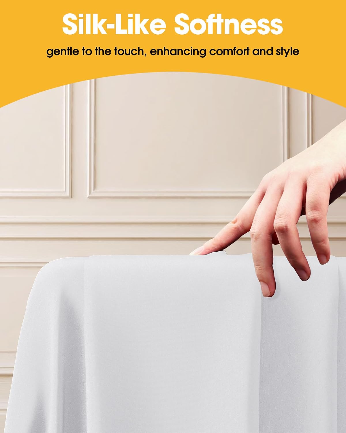 White Polyester Table Cloth, 6 Pack, 60 x 102 in | Rectangle, 5 ft Tables, Washable, Wrinkle Resistant, Weddings Parties