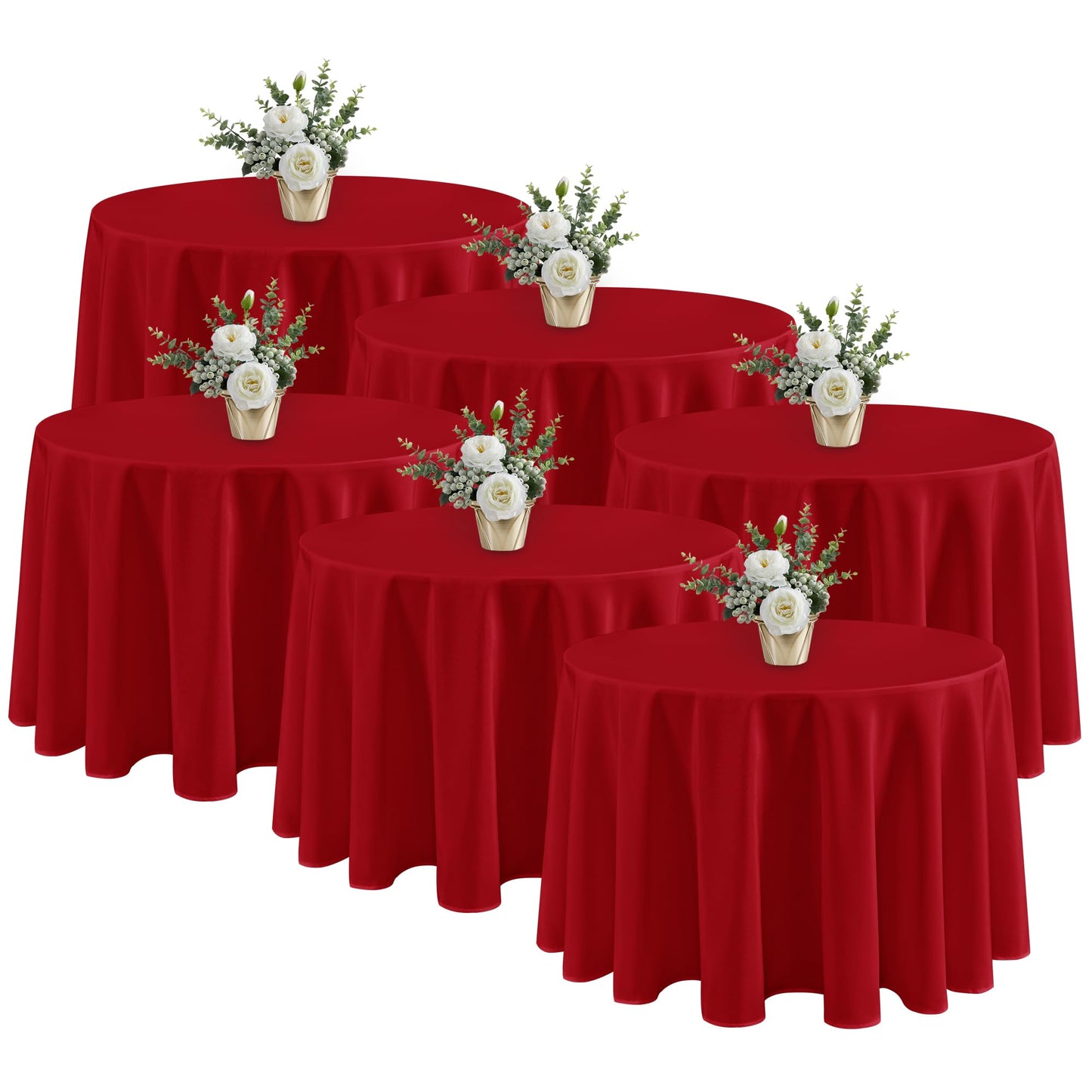 Fitable 6 Pack White Table Cloths 70x120 Inch for 6-8 Ft Rectangle Tables | Stain & Wrinkle Resistant, Washable Polyester Covers for Wedding Party Dining Banquet Event Catering Reception