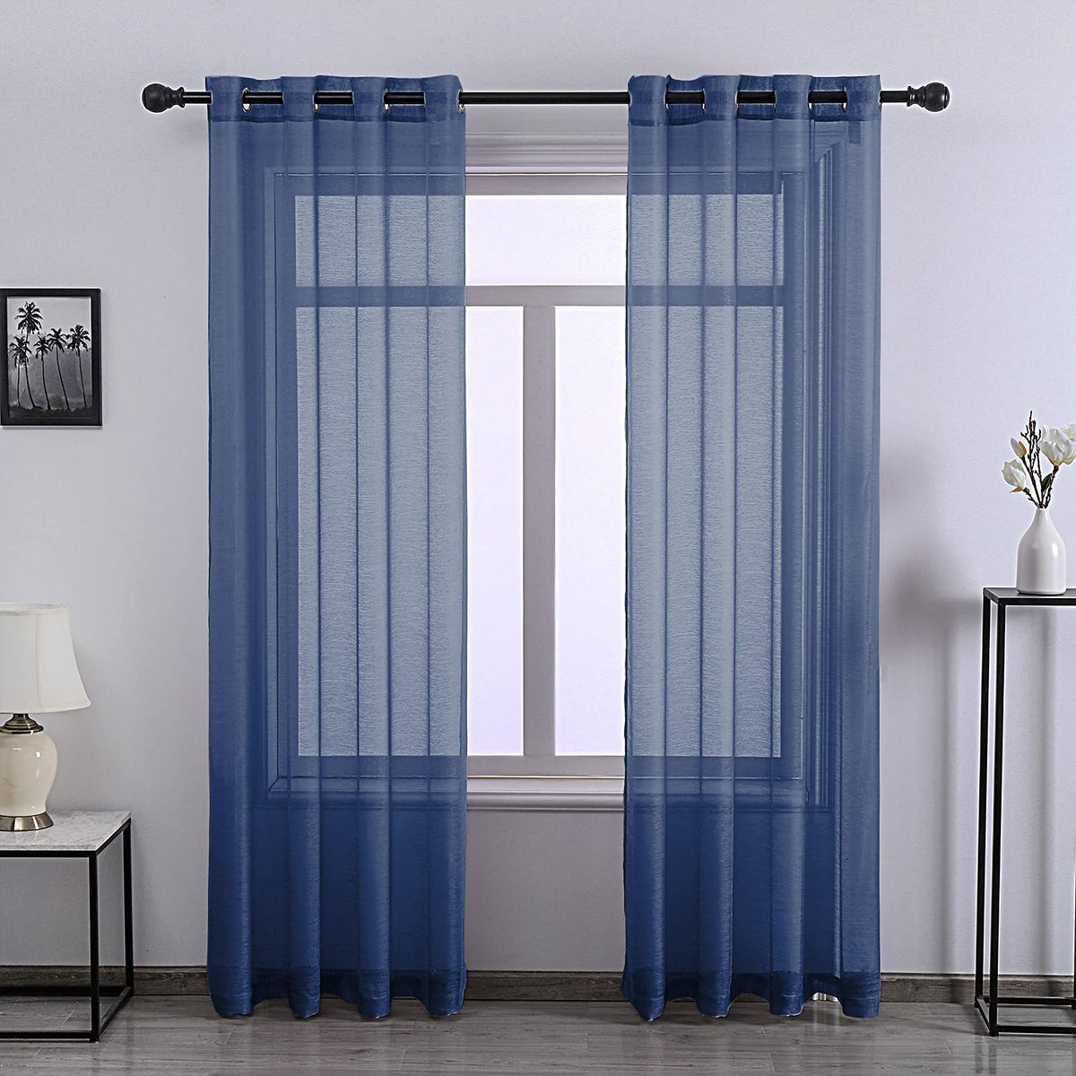 108 Inch Extra Length Sheer Curtains for Bedroom - Grommet Top Solid Luxury Soft Gauze Voile Window Panels for Patio(52 W x 108 L,Taupe,2 Pieces)