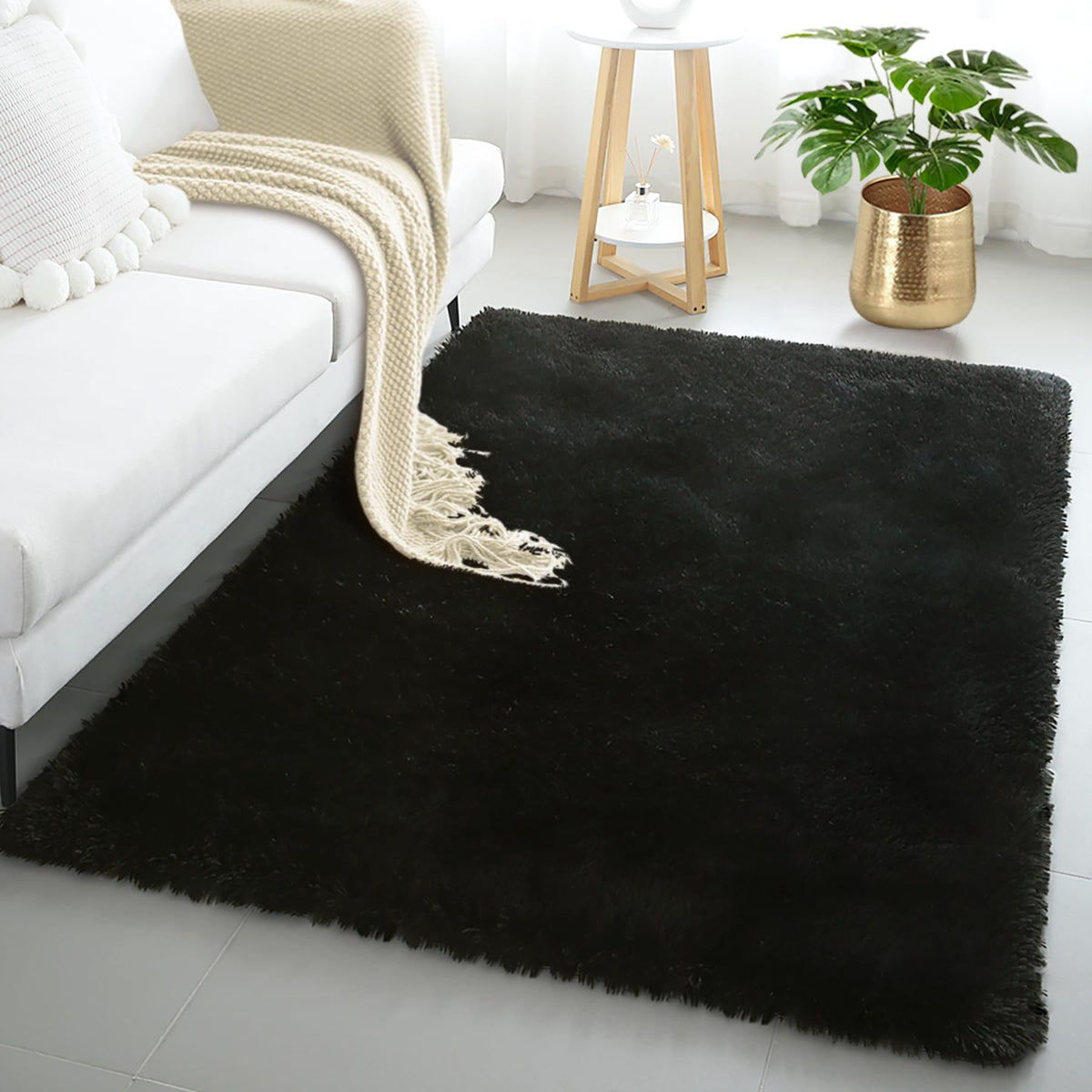 Pink Fluffy 4x6 Area Rugs for Bedroom Girls, Plush Washable Carpet | Area Rug for Kids Room, Nursery, Dorm Room, Non Slip Shaggy Floor Carpet