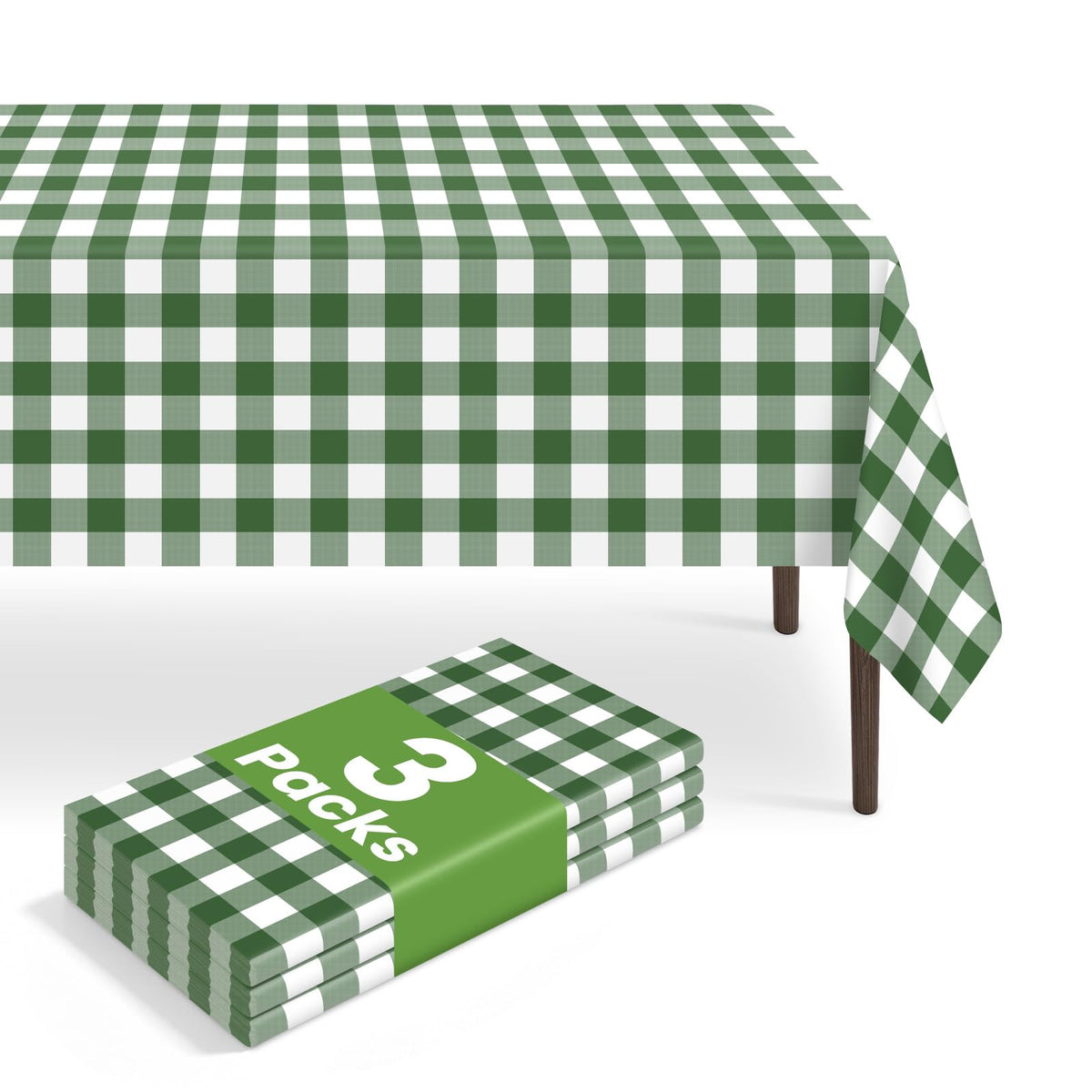 6 Pack Blue and White Checkered Tablecloth, Blue Plastic Table Cloths for Parties Disposable, 54 x 108 inch Waterproof Blue Gingham Camping Tablecloth for Birthday, Party, Picnic