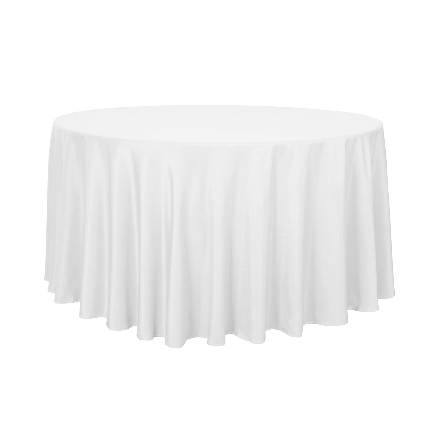 sancua White Round Tablecloth 60 Inch Diameter for 20-48 Inch Tables | Water Resistant Spill Proof, Washable Polyester Cloth Decorative Fabric Cover, For Dining, Buffet Parties and Camping