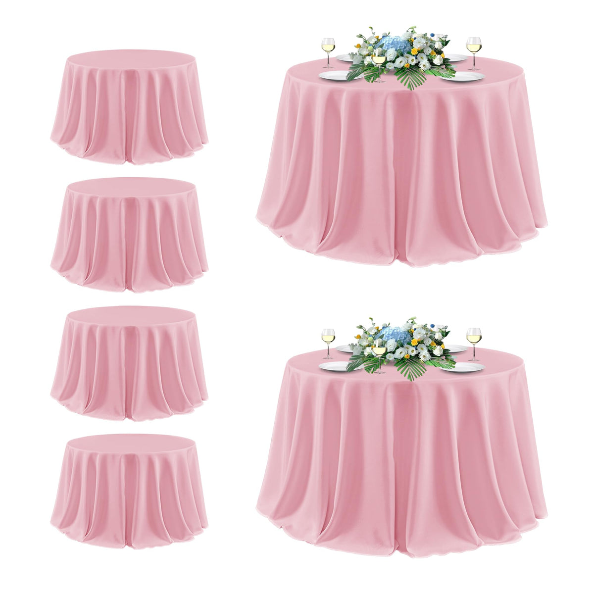 sancua 2 Pack White Table Cloth 60x102 Inch for 6 Feet Rectangle Tables | Stain and Wrinkle Resistant Washable Polyester Tablecloth Cover for Dining Tables, Wedding Buffet Parties and Camping