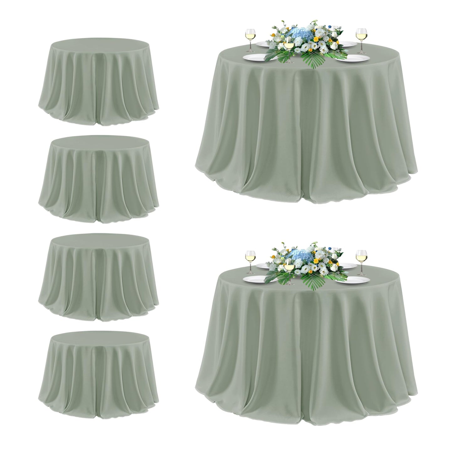 sancua 2 Pack White Table Cloth 60x102 Inch for 6 Feet Rectangle Tables | Stain and Wrinkle Resistant Washable Polyester Tablecloth Cover for Dining Tables, Wedding Buffet Parties and Camping
