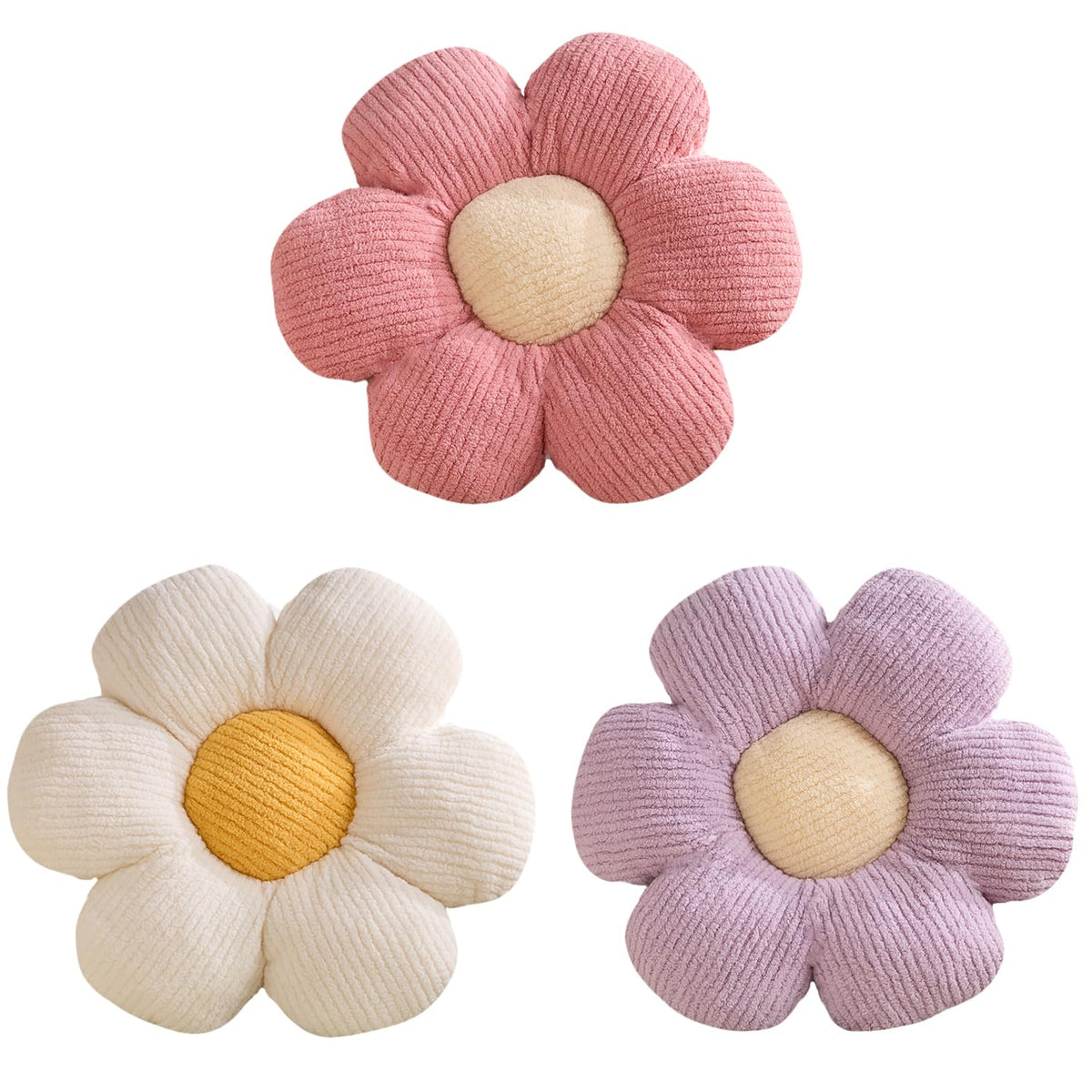 XIAIJIA Flower Pillow, Pink Daisy Throw Pillows, Flower Cushion 15.7 Inch | Decorative pillows, cute flower shaped pillow, flower pillows for bed, floral cushions, decor for bedroom, couch, sofa