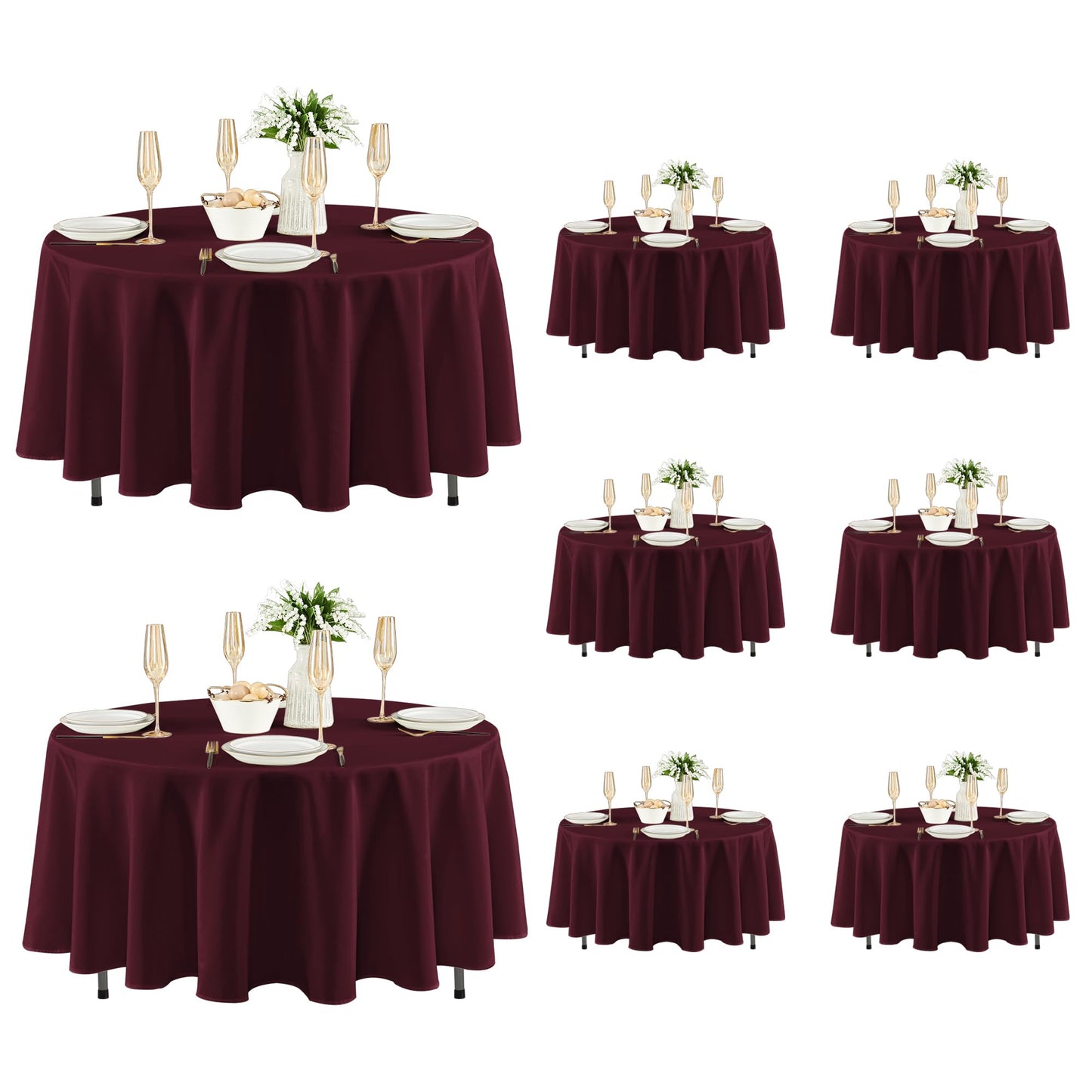 Fitable 6 Pack White Table Cloths 70x120 Inch for 6-8 Ft Rectangle Tables | Stain & Wrinkle Resistant, Washable Polyester Covers for Wedding Party Dining Banquet Event Catering Reception